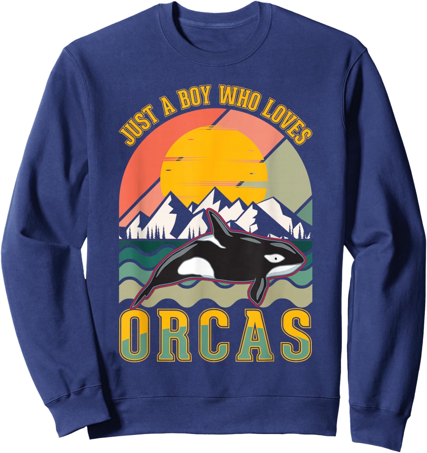 Just a Boy who Loves Orcas Sweatshirt - Sweatshirt | Navy