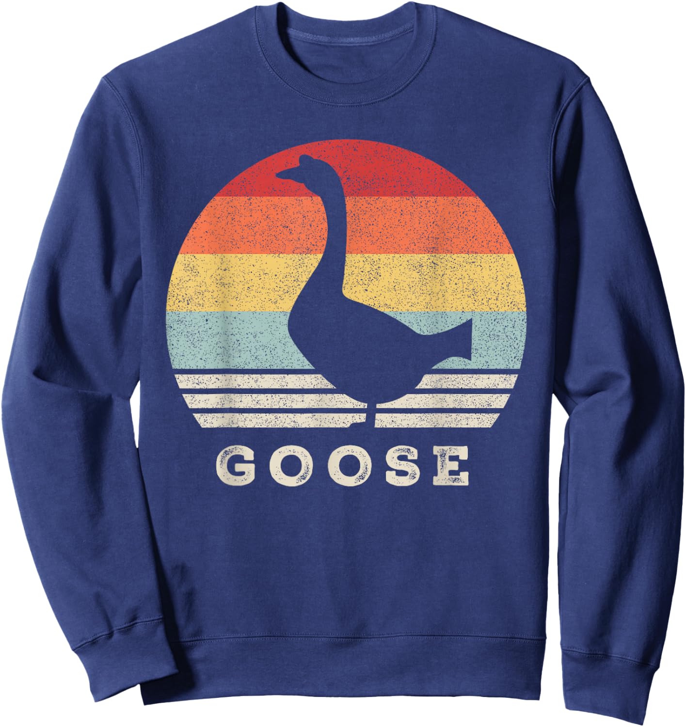 Retro Goose Shirt Funny Animal Lover Gift Vintage Sweatshirt - Sweatshirt | Navy