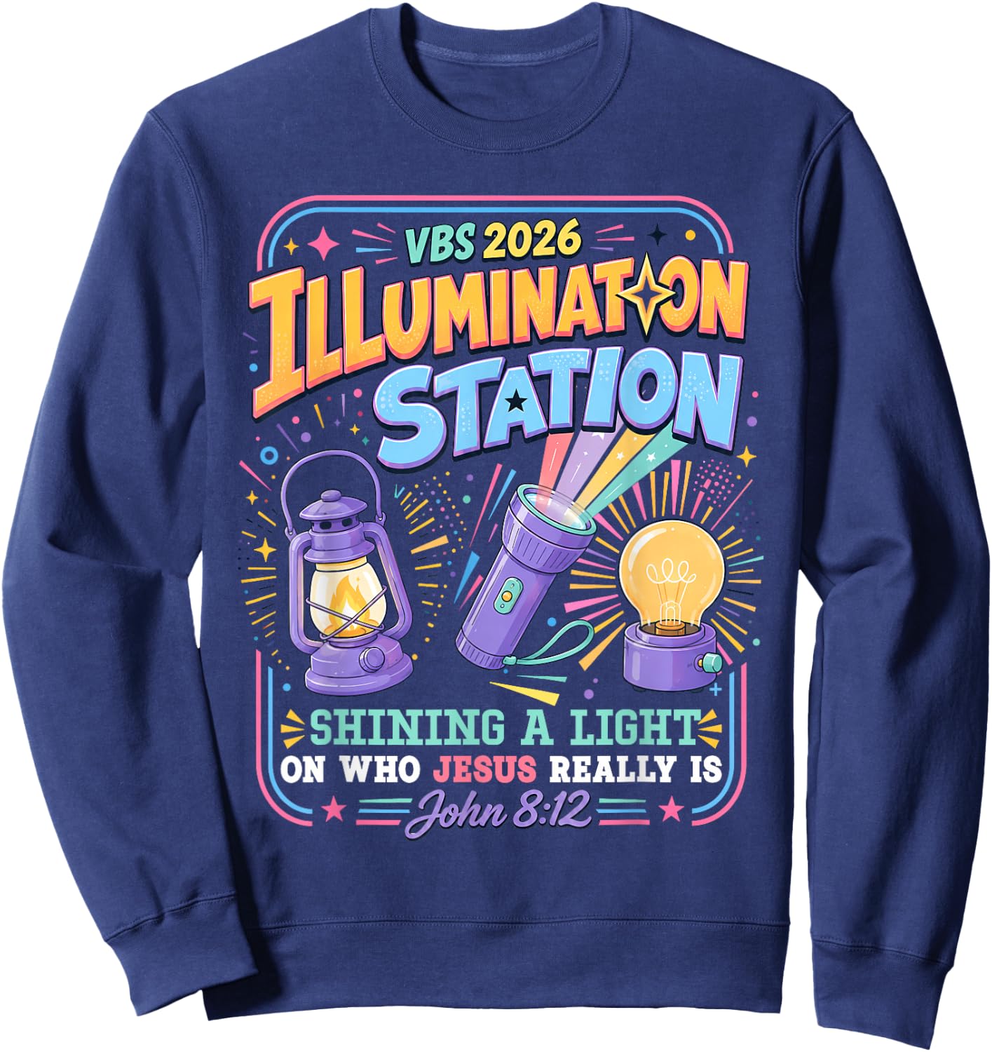 VBS Crew 2026 Illumination Station Vacation Bible School Sweatshirt - Sweatshirt | Navy