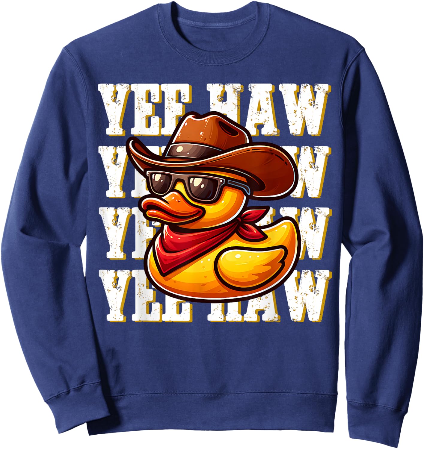 Yeehaw Rubber Ducky Cowboy Rubber Duckie Toddler Boys Kids Sweatshirt - Sweatshirt | Navy
