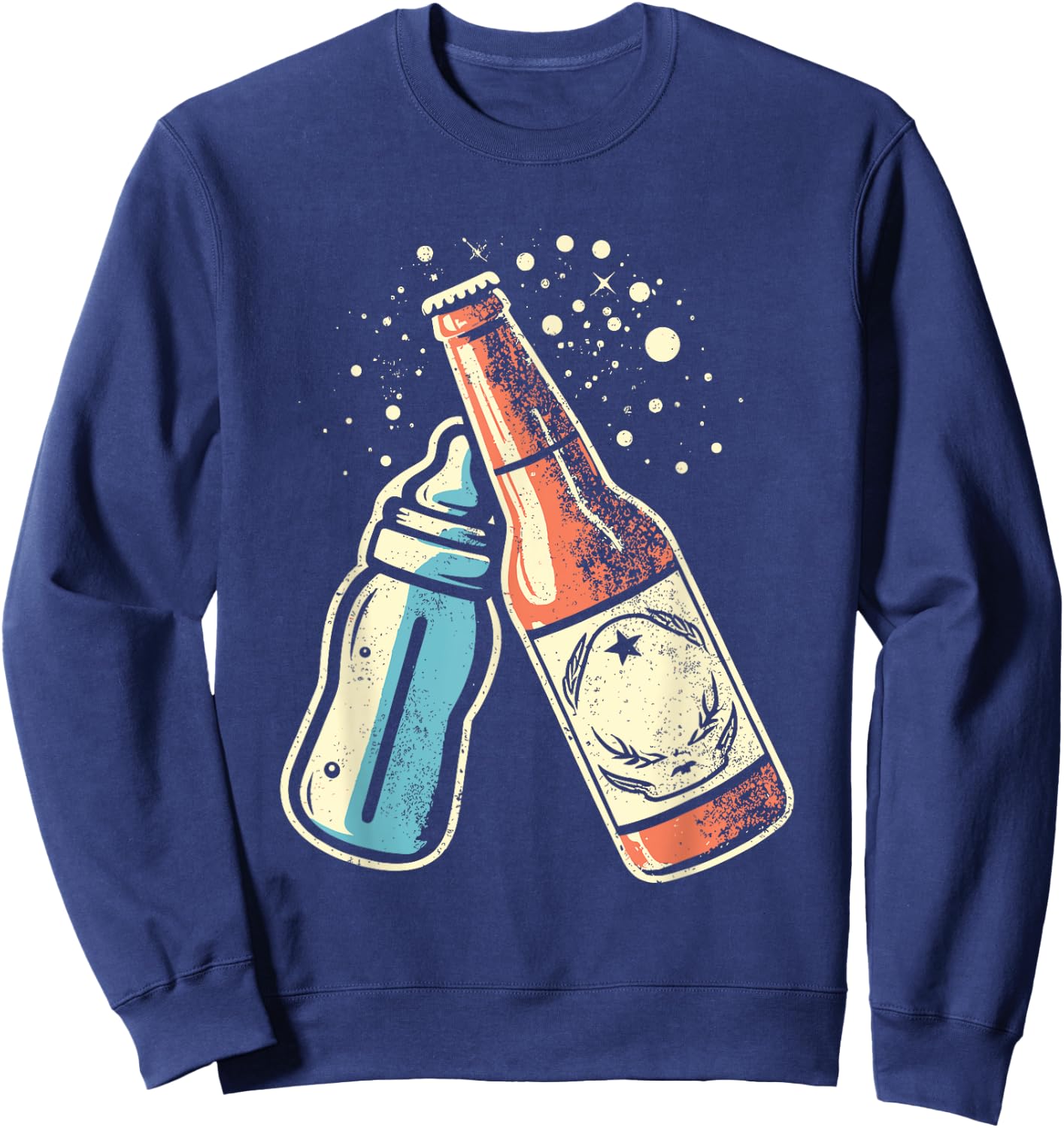 Beer Baby Bottle Toast - Cheers First Time Father To Be Sweatshirt - Sweatshirt | Navy