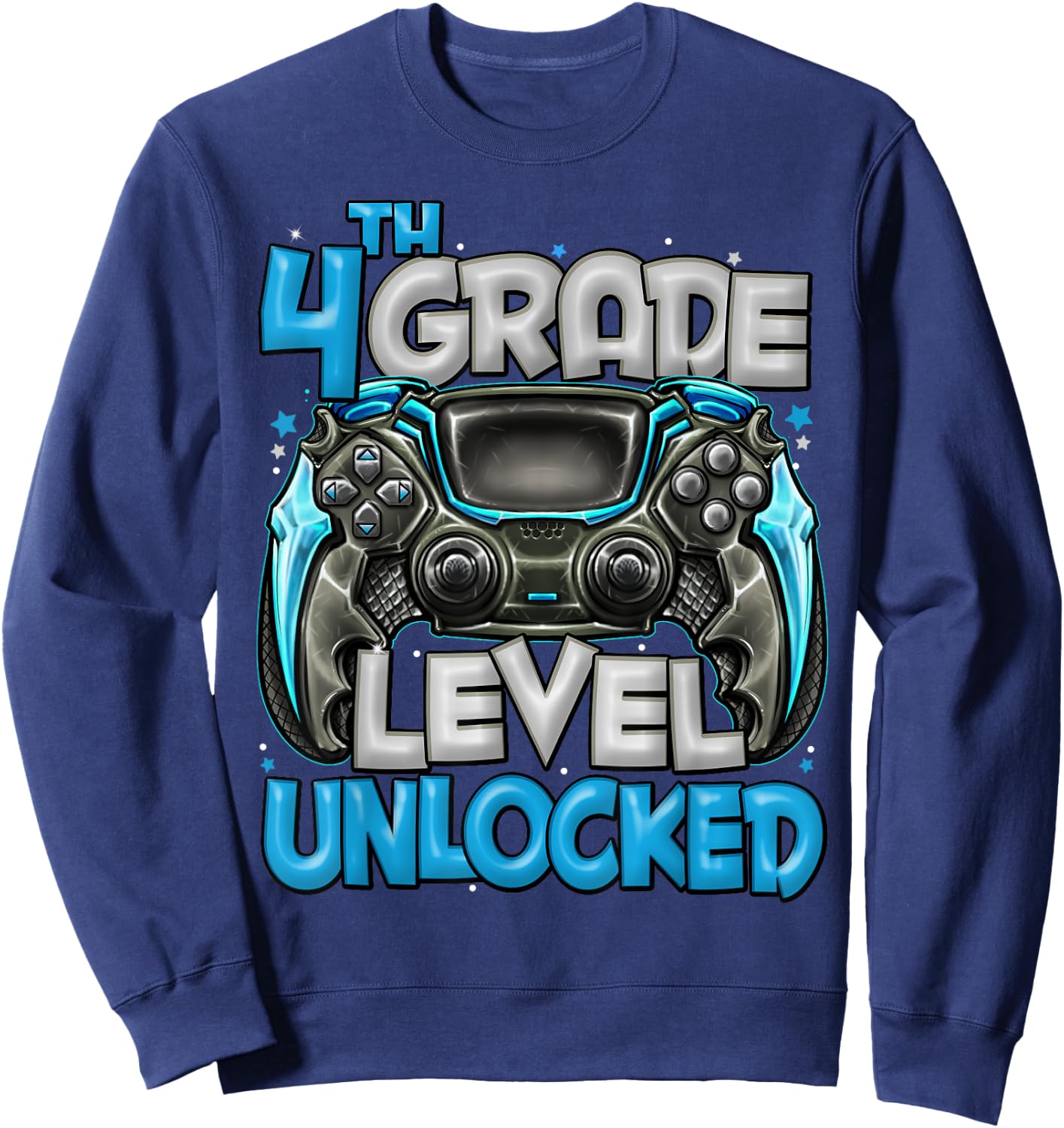 4th Grade Level Unlocked Game On 4th Grade Back To School Sweatshirt - Sweatshirt | Navy
