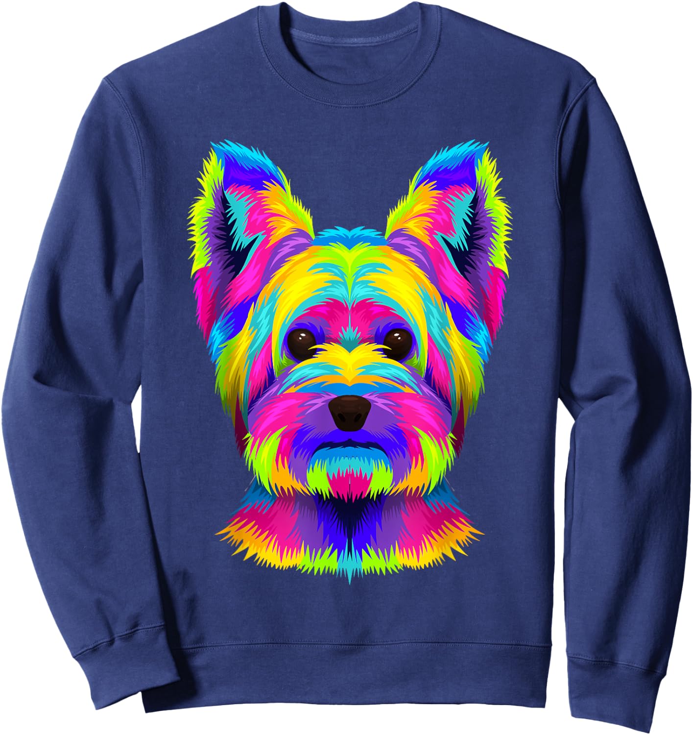 Funny Yorkshire Terrier Design Women Kids Yorkie Dog Sweatshirt - Sweatshirt | Navy