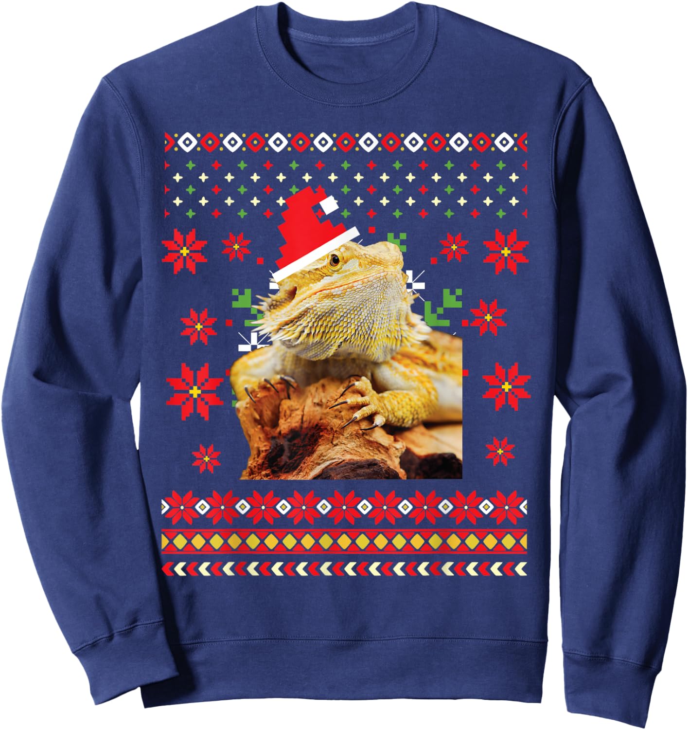 Bearded Dragon Ugly Christmas Sweater Sweatshirt - Sweatshirt | Navy