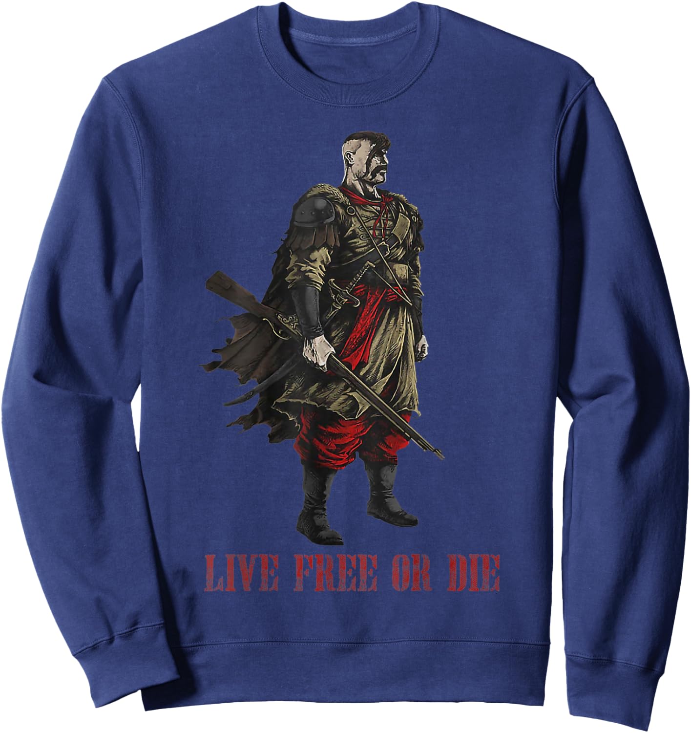 Live Free or Die_cossack Warrior Sweatshirt - Sweatshirt | Navy