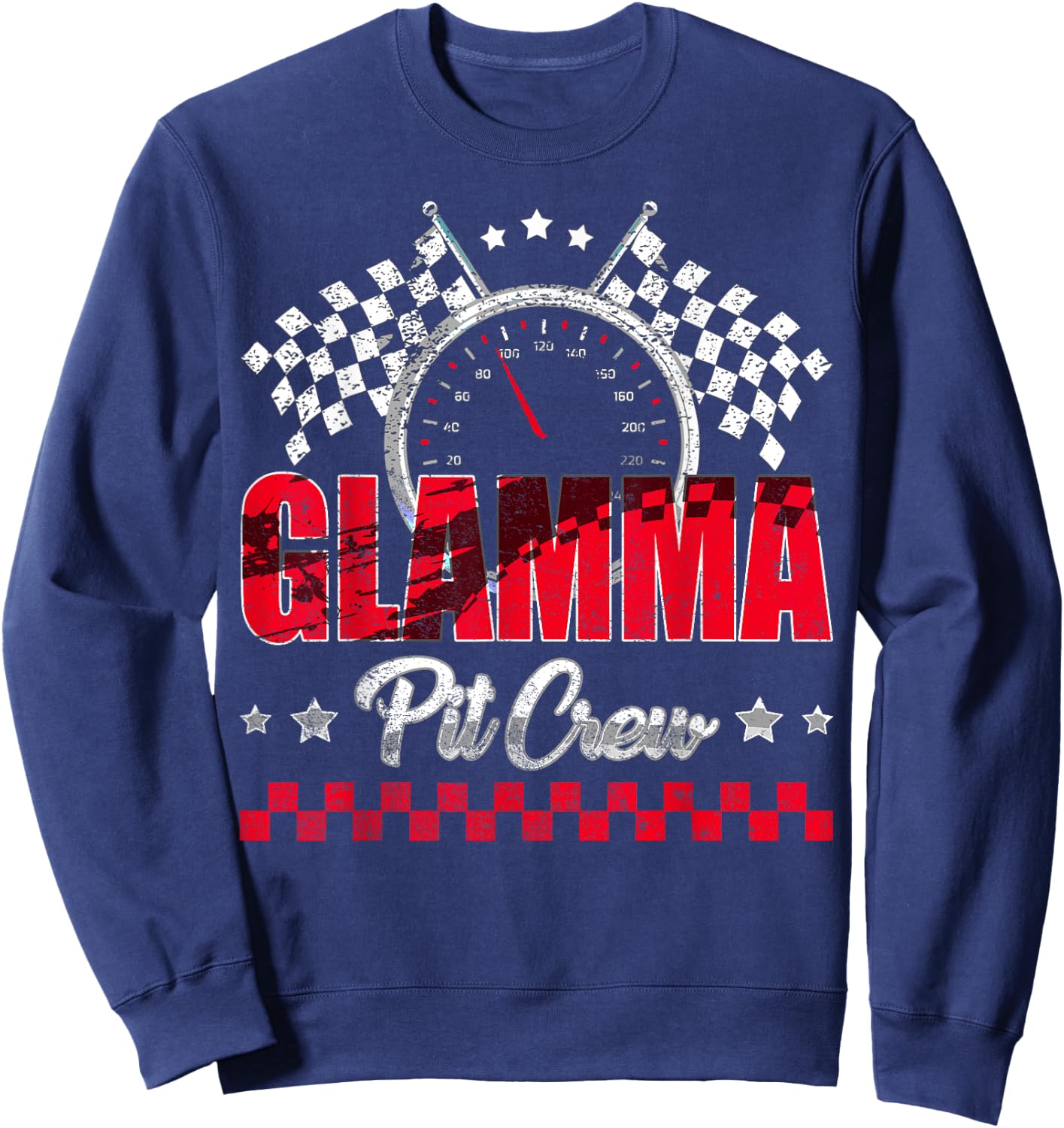Race Car Birthday Party Racing Family Glamma Pit Crew Sweatshirt - Sweatshirt | Navy