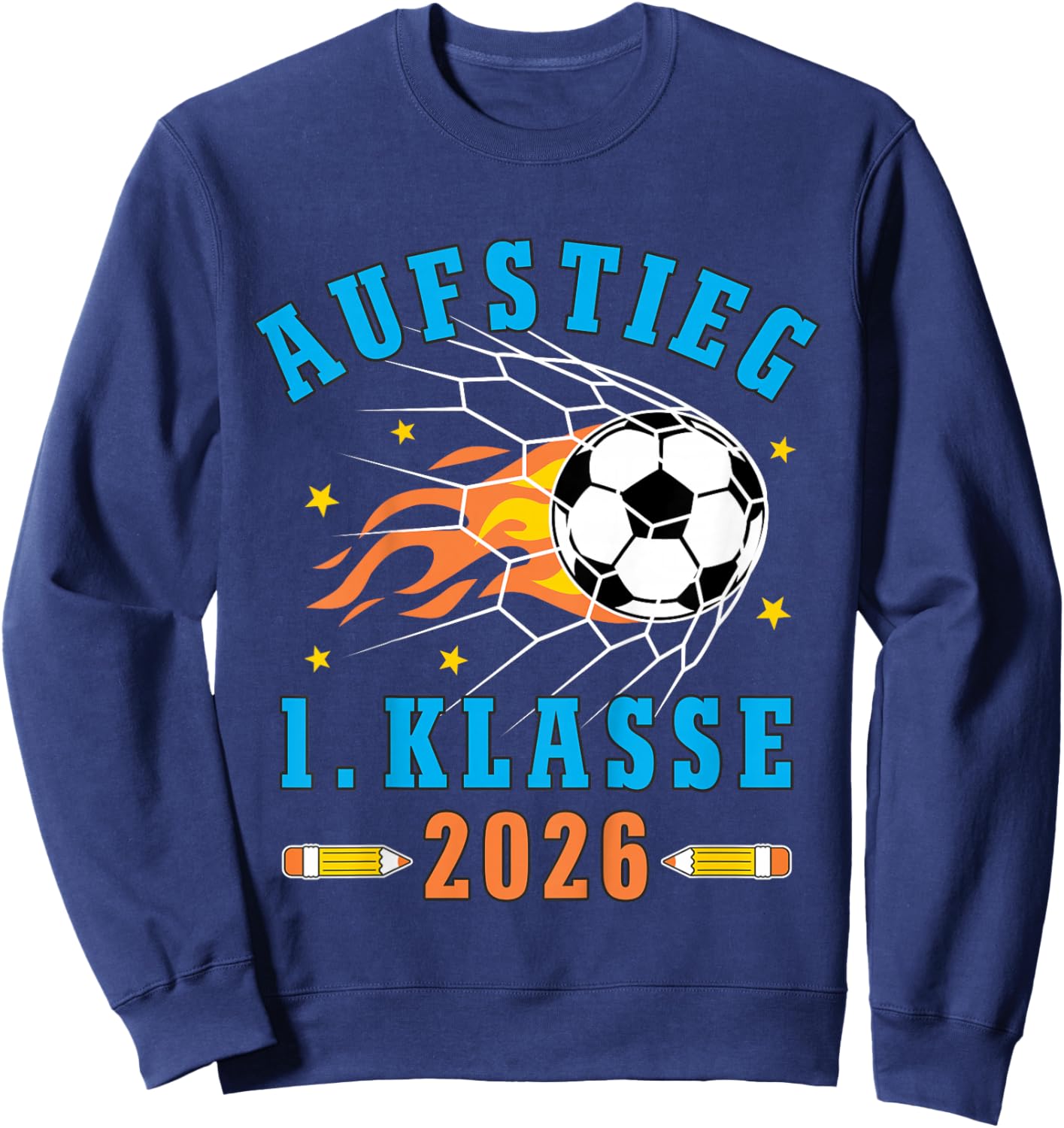 Kinder Schulkind 2026 Einschulung Erste Klasse Fußball Jungen Sweatshirt - Sweatshirt | Navy