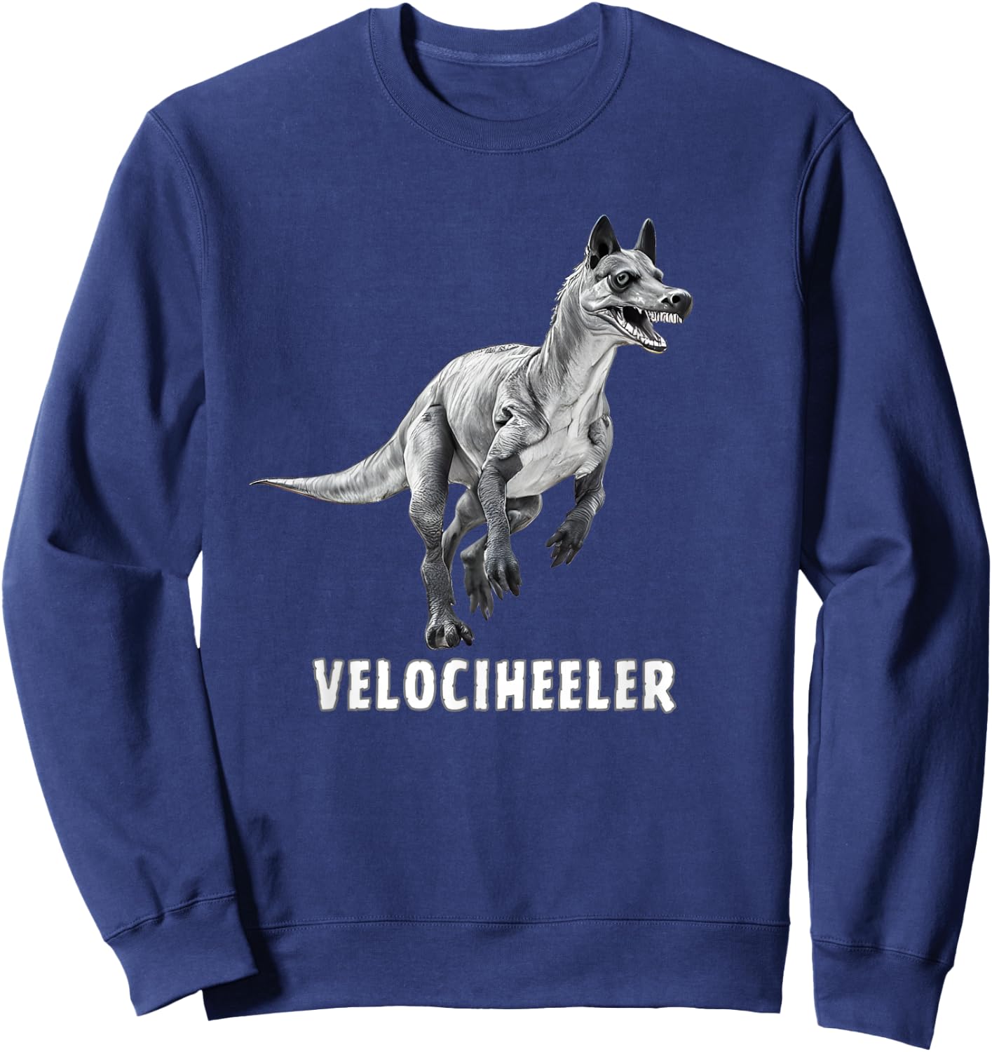 Velociraptor Australian cattle dog, red blue heeler dinosaur Sweatshirt - Sweatshirt | Navy
