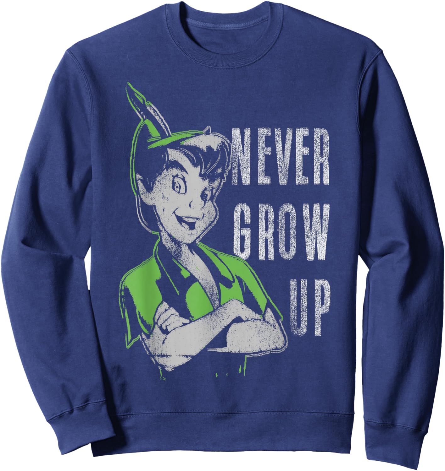 Disney Peter Pan Never Grow Up Vintage Portrait Small Sweatshirt - Sweatshirt | Navy