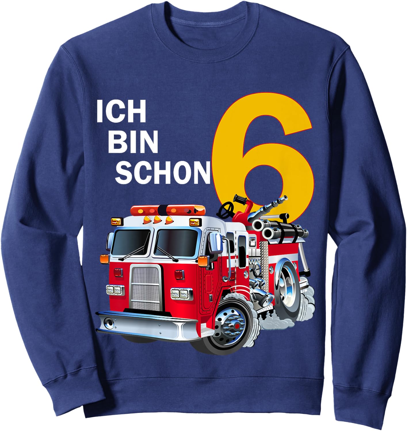 Children's 6th Birthday Boy Gift Outfit Ich Bin Schon 6 , black Sweatshirt - Sweatshirt | Navy