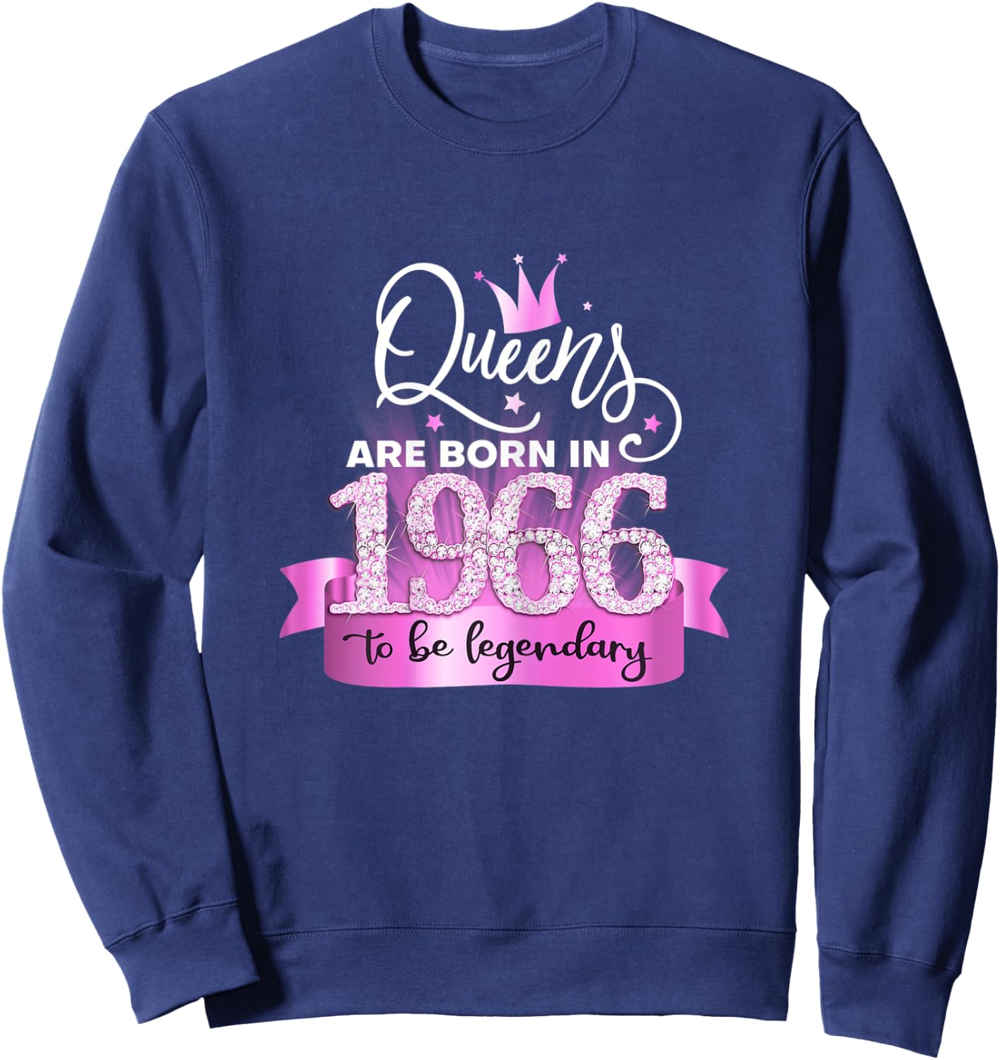 Born In 1966 I Elegant Pink Black Party Outfit & Accessory Sweatshirt - Sweatshirt | Navy