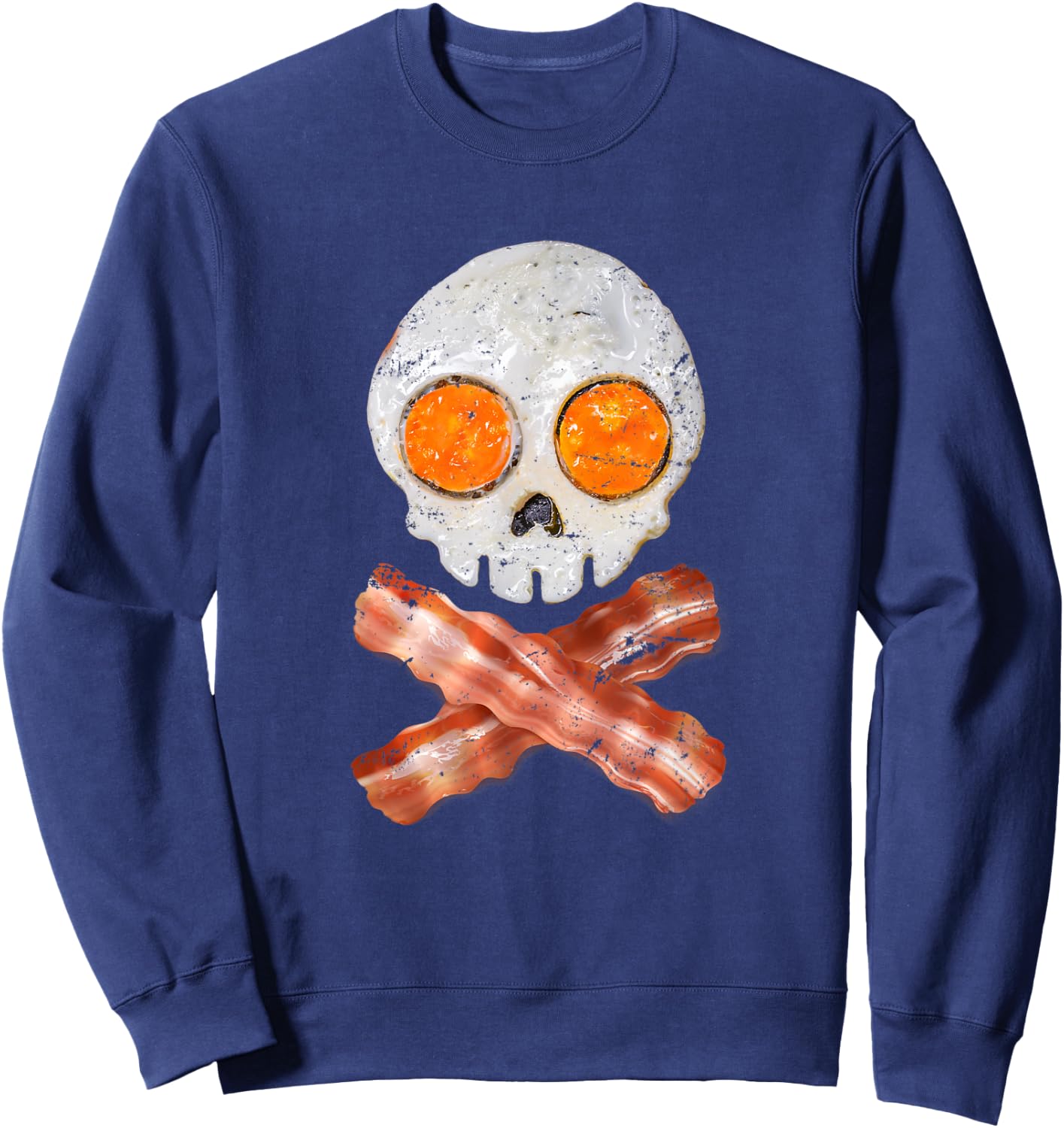 Bacon Egg Breakfast Ghoul Skull Gift Halloween Sweatshirt - Sweatshirt | Navy