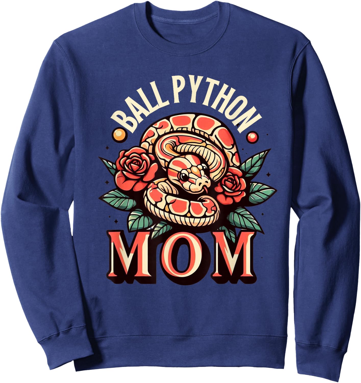 Ball Python Mom Shirt Snake Reptile Herpetology Ball Python Sweatshirt - Sweatshirt | Navy