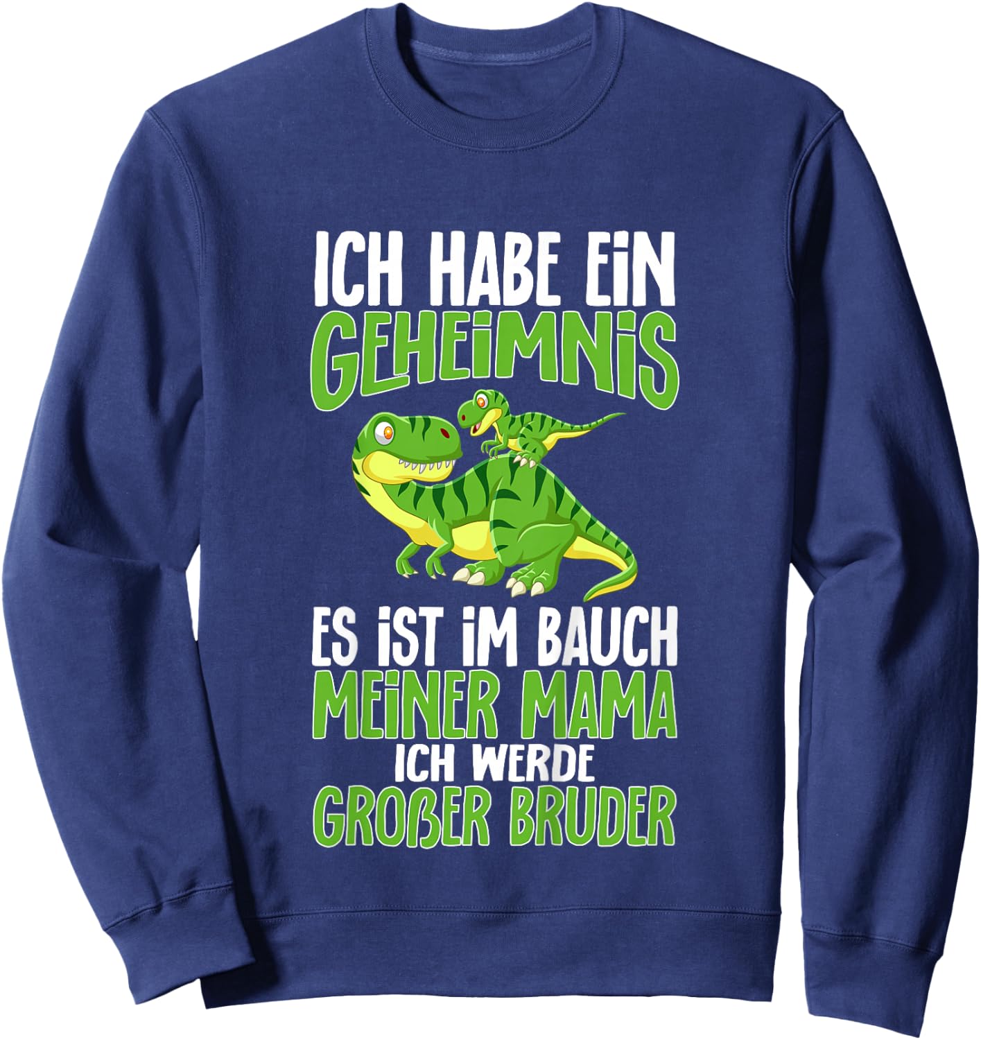 Children's Funny I Will Be Big Brother Dinosaur, black Sweatshirt - Sweatshirt | Navy
