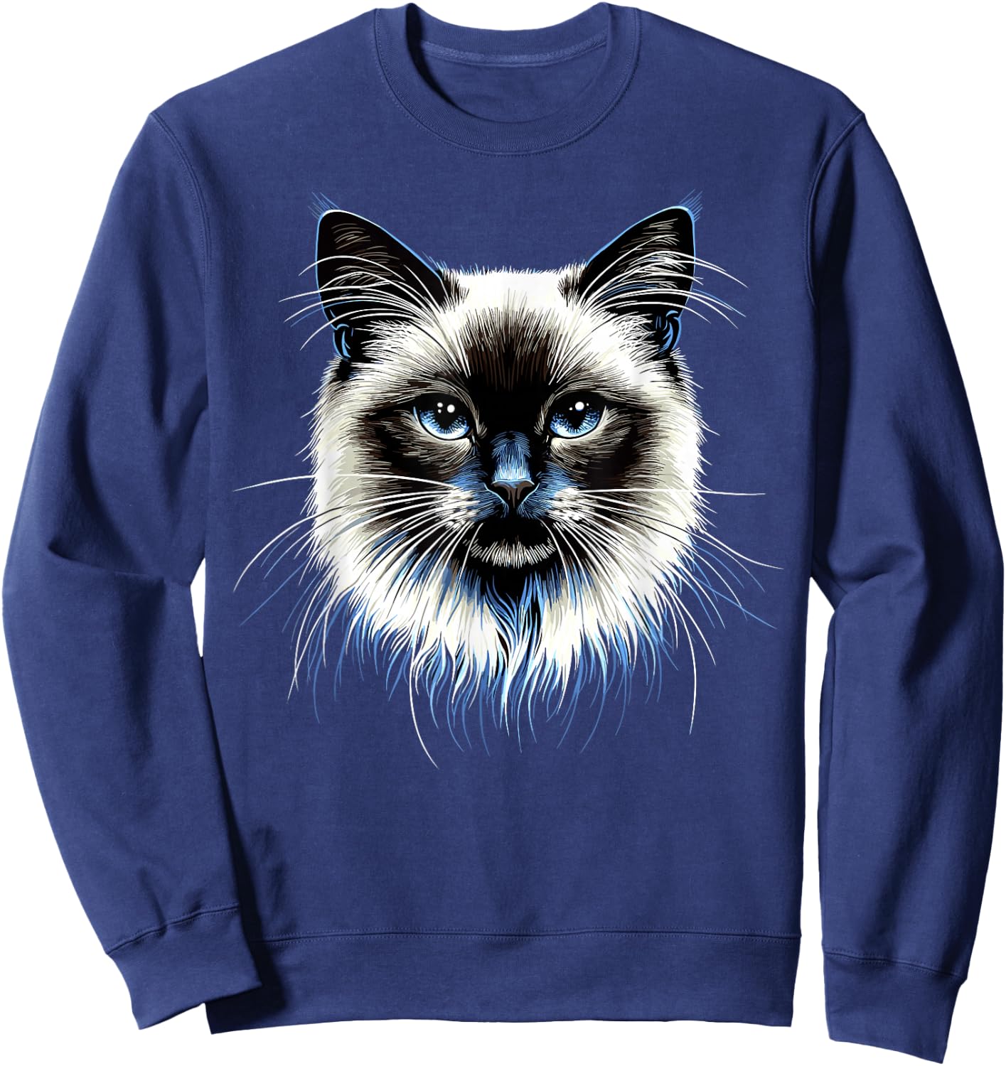 Burma Sacred Cat Burmese Cat Sweet Burma Cats , Black, S Sweatshirt - Sweatshirt | Navy