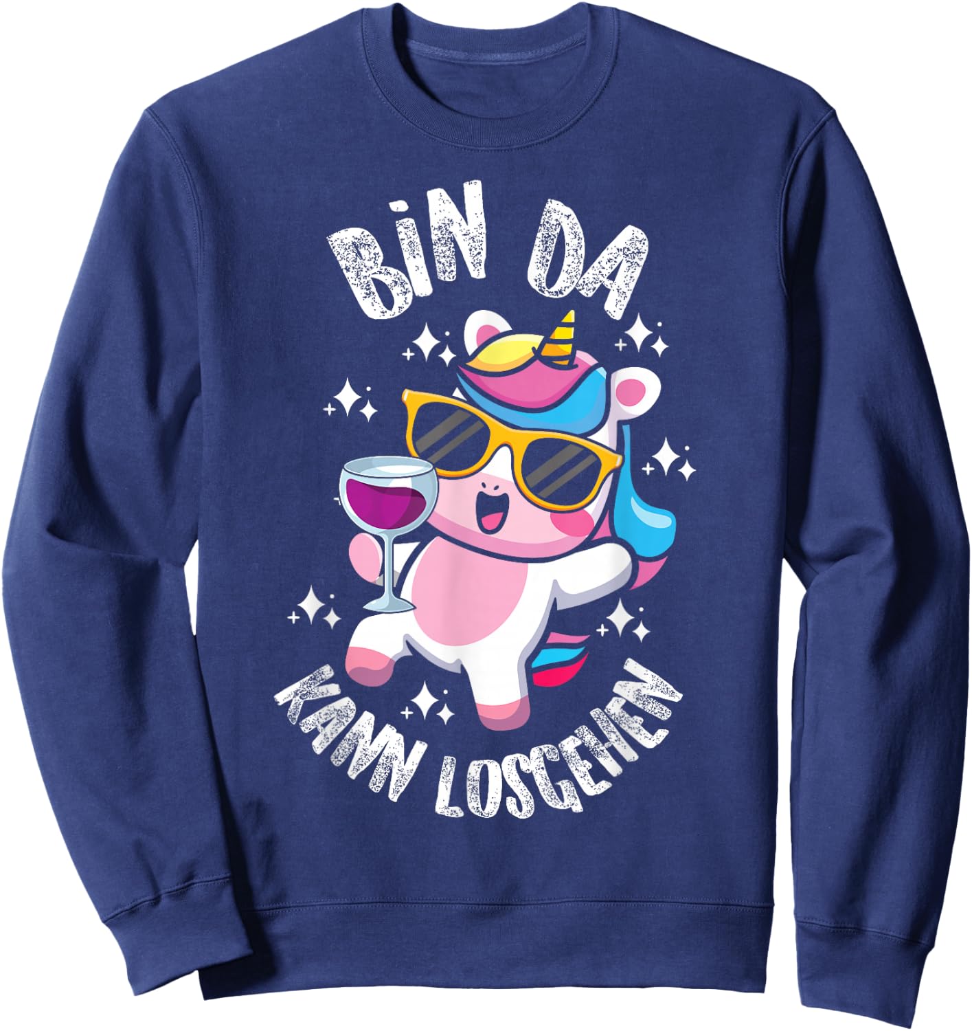 Bin Da Kann Losgehen Funny Cute Unicorn Girls Ladies Women's , black Sweatshirt - Sweatshirt | Navy