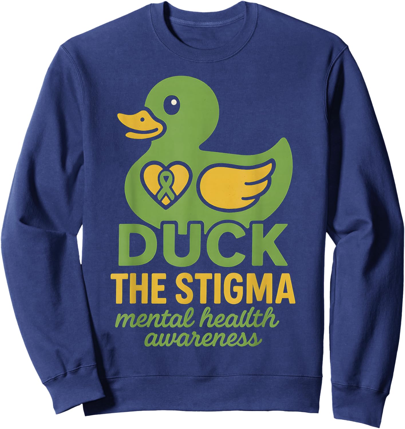 Mental Health Awareness Rubber Duck Women's Rubber Ducky Sweatshirt - Sweatshirt | Navy