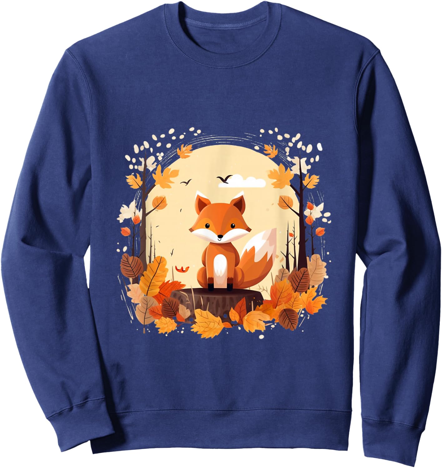 Children's Fashion Autumn Fox Leaves Seasons , black Sweatshirt - Sweatshirt | Navy