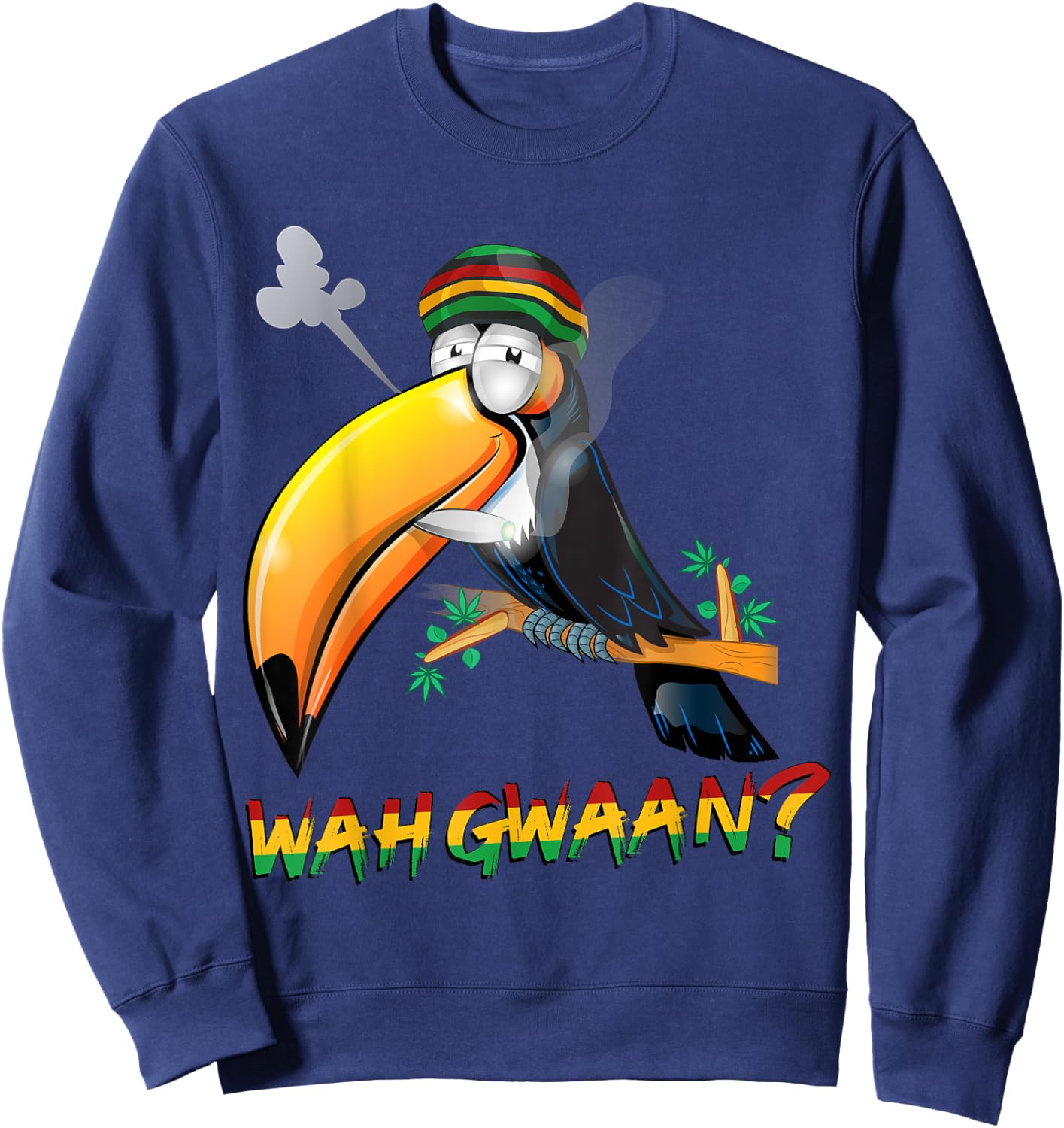 Wah Gwaan Shirt | Patois Jamaica Toucan Jamaican Slang , black Sweatshirt - Sweatshirt | Navy
