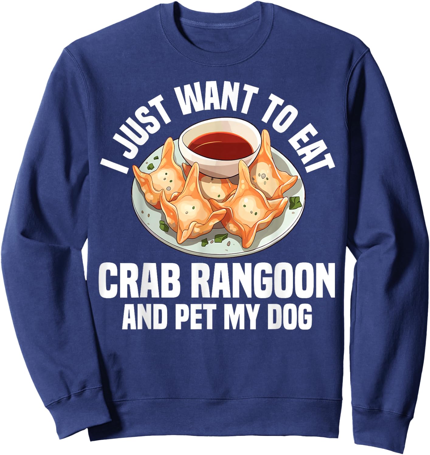 Crab Rangoon Clothes & Crab Rangoon Clothing -Adults, -Kids Crab Rangoon Food Lover Chinese Accessories Black Small Classic Fit Short Sleeve Sweatshirt - Sweatshirt | Navy
