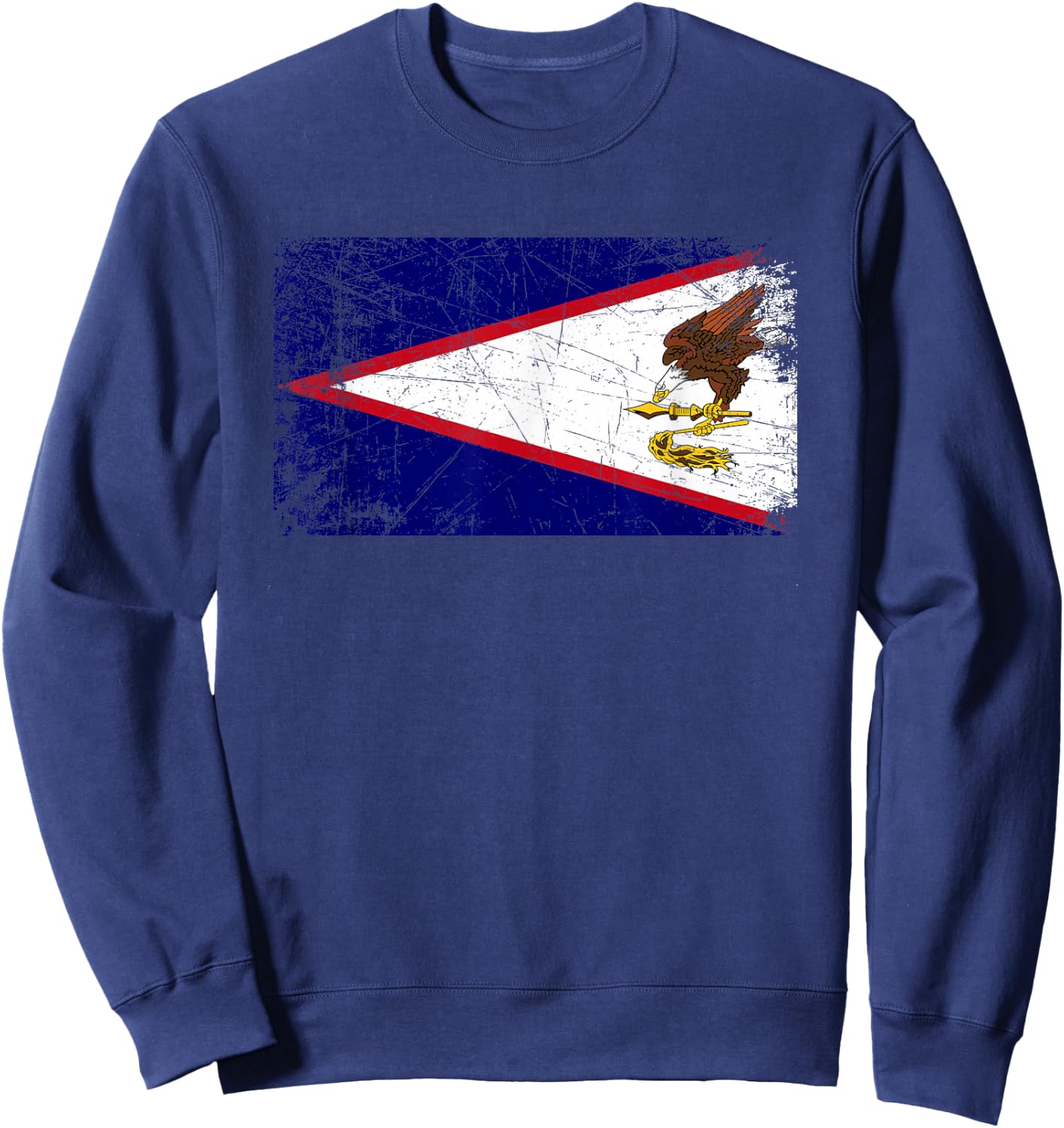 Vintage Made In AMERICAN SAMOA SAMOAN Flag Gift Sweatshirt - Sweatshirt | Navy