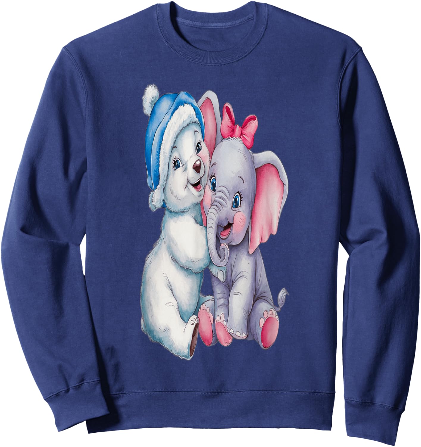 Ours caline éléphant , Black, S Sweatshirt - Sweatshirt | Navy