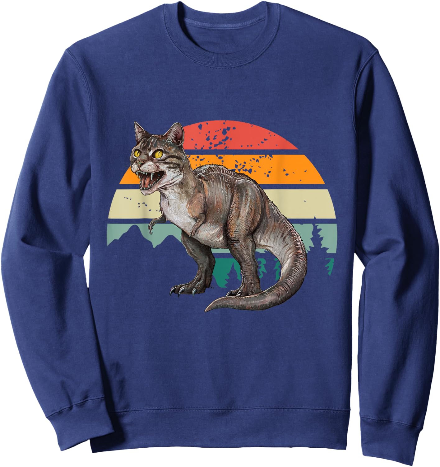 Catosaurus Rex Cat T-Rex Tyrannosaurus Funny Men Women Kids Sweatshirt - Sweatshirt | Navy