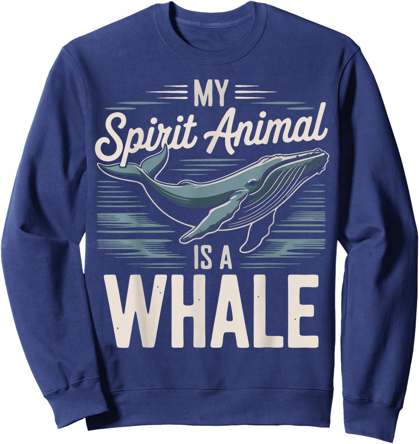 Whale Lover Spirit Animal Whale Sweatshirt - Sweatshirt | Navy