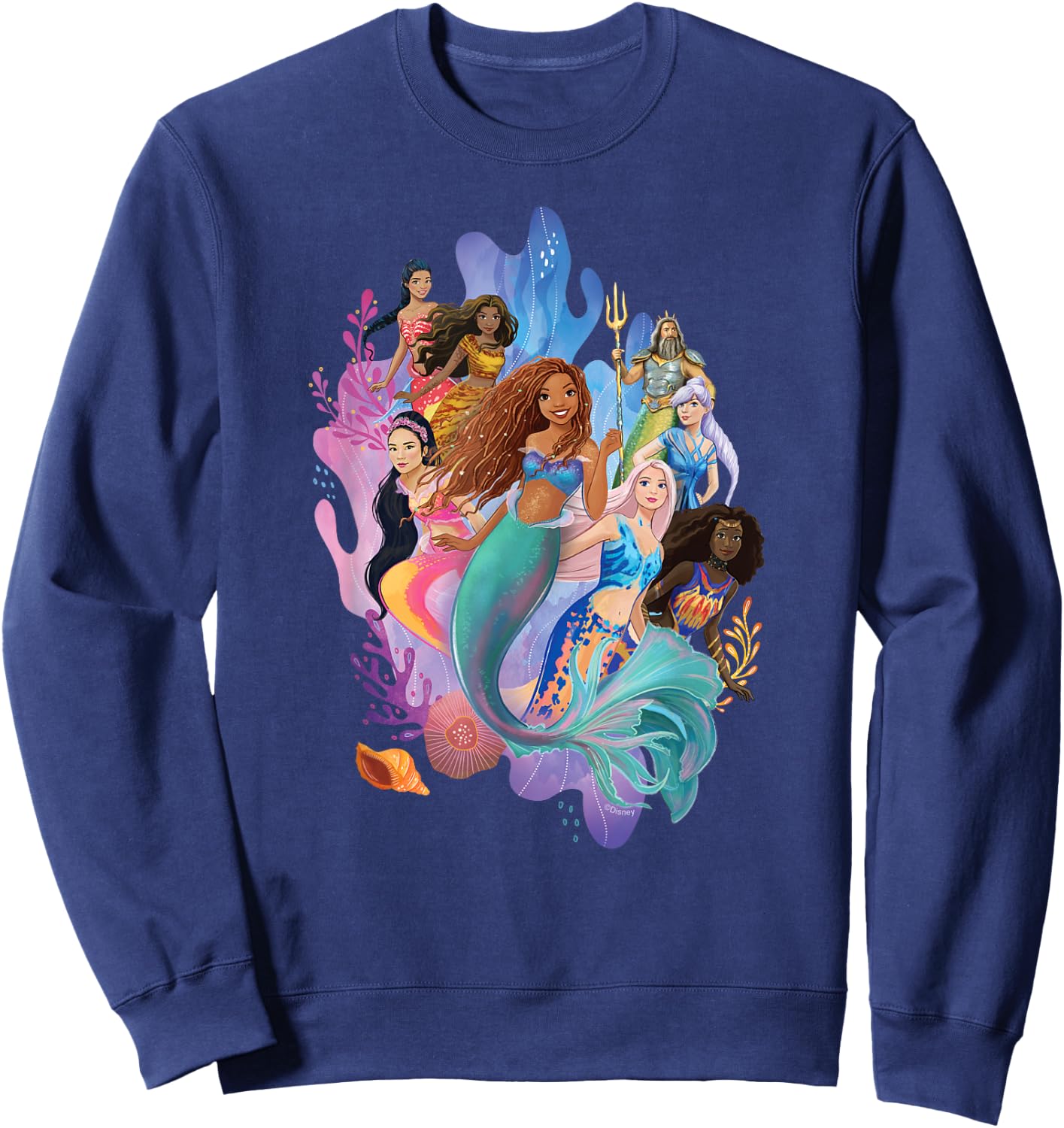 Disney The Little Mermaid Ariel Royal Ocean Family Sweatshirt - Sweatshirt | Navy