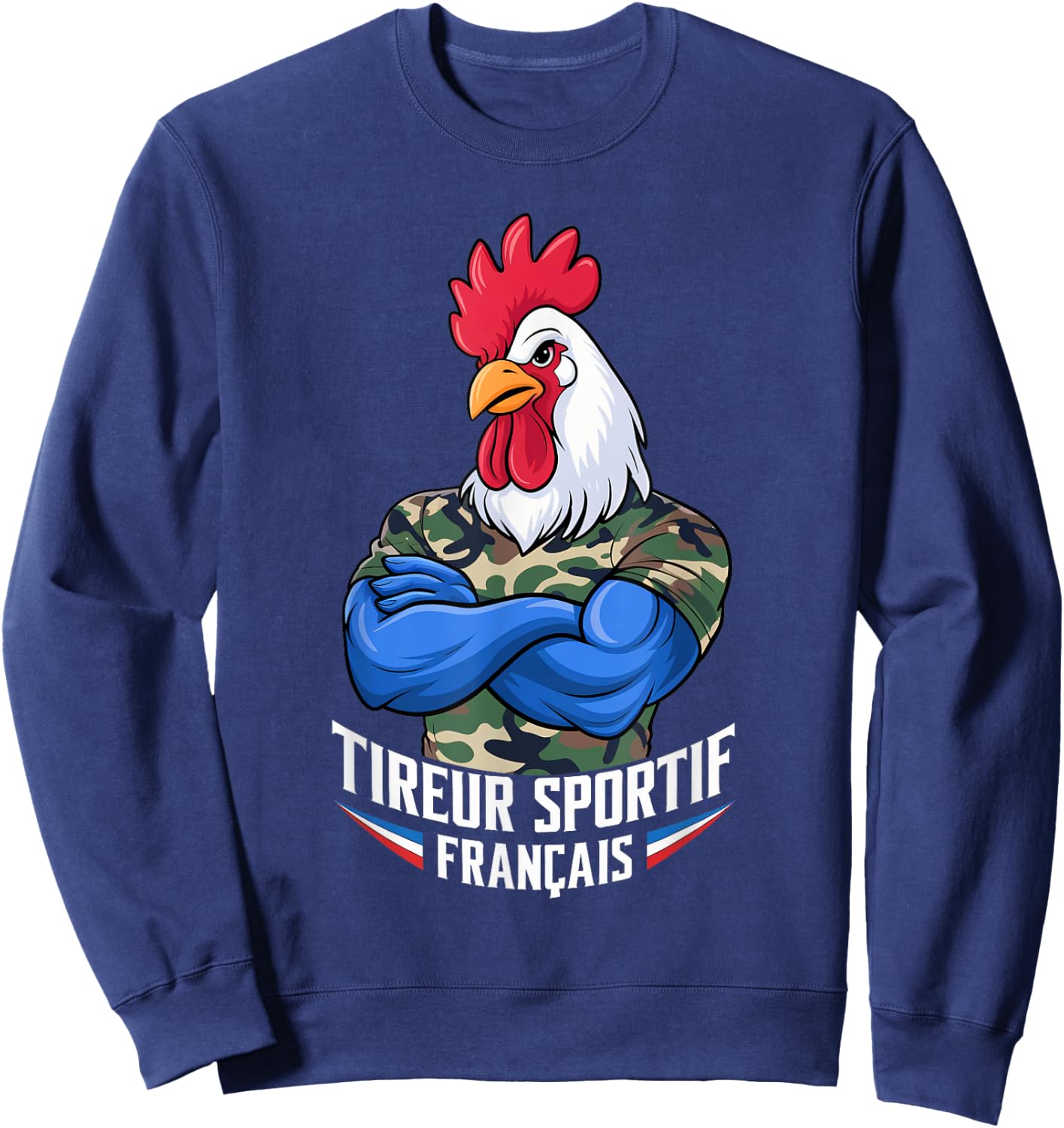 French Sporty Shooter, Shooting Stand Humor Airsoft Pride , Black, S Sweatshirt - Sweatshirt | Navy