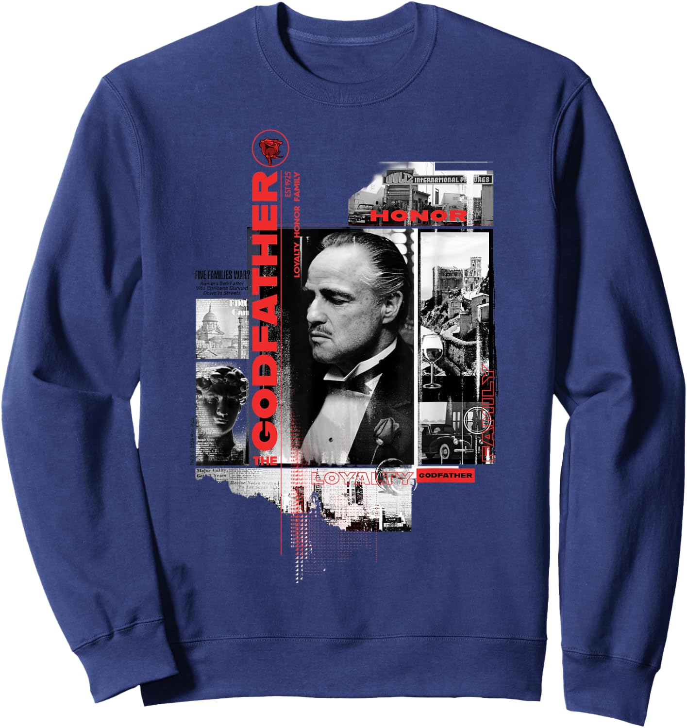 Godfather Don Collage Sweatshirt - Sweatshirt | Navy