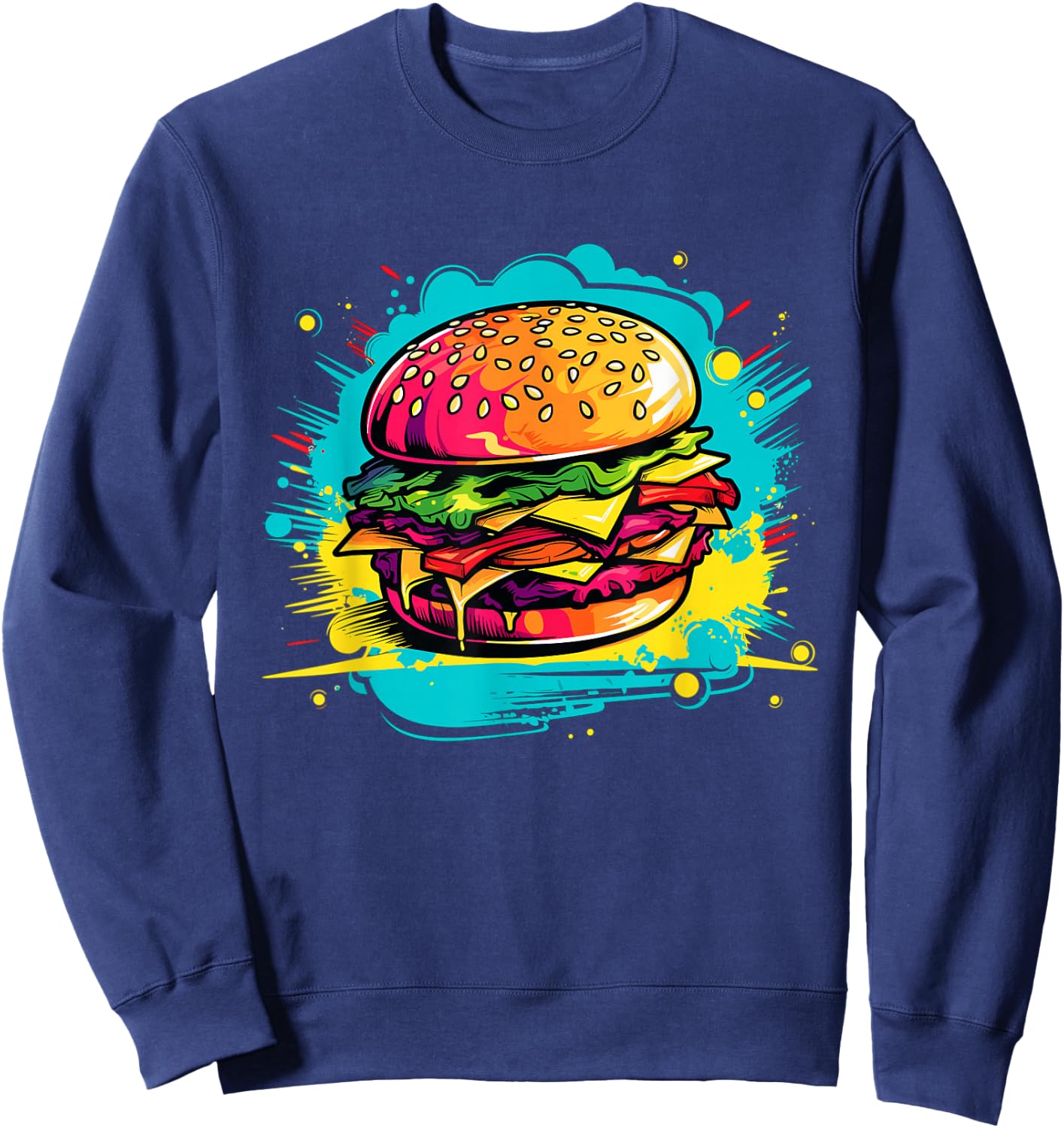 Colorful Burger Sweatshirt - Sweatshirt | Navy