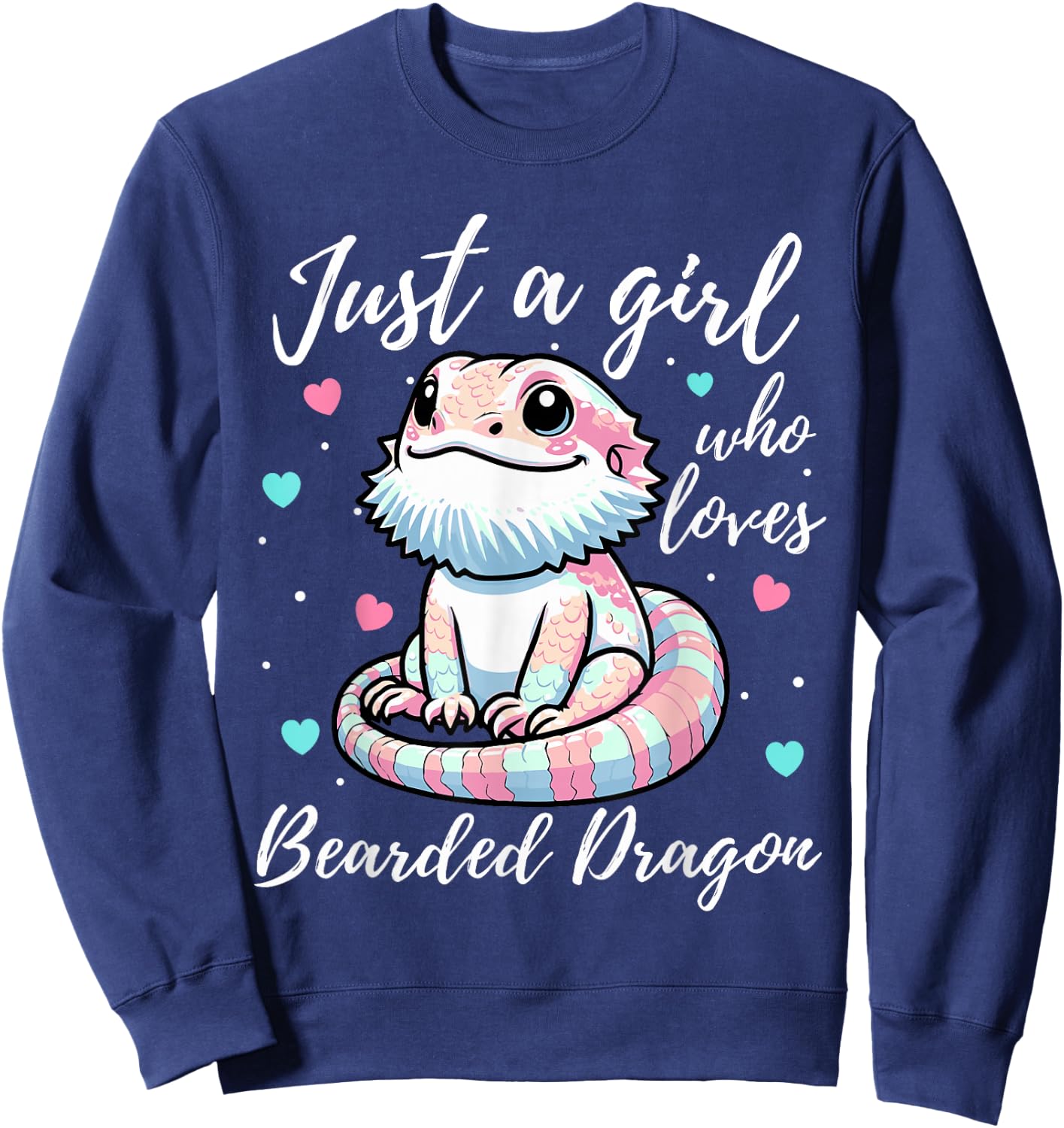 Just A Girl Who Loves Bearded Dragon Cute Pastel Color Sweatshirt - Sweatshirt | Navy