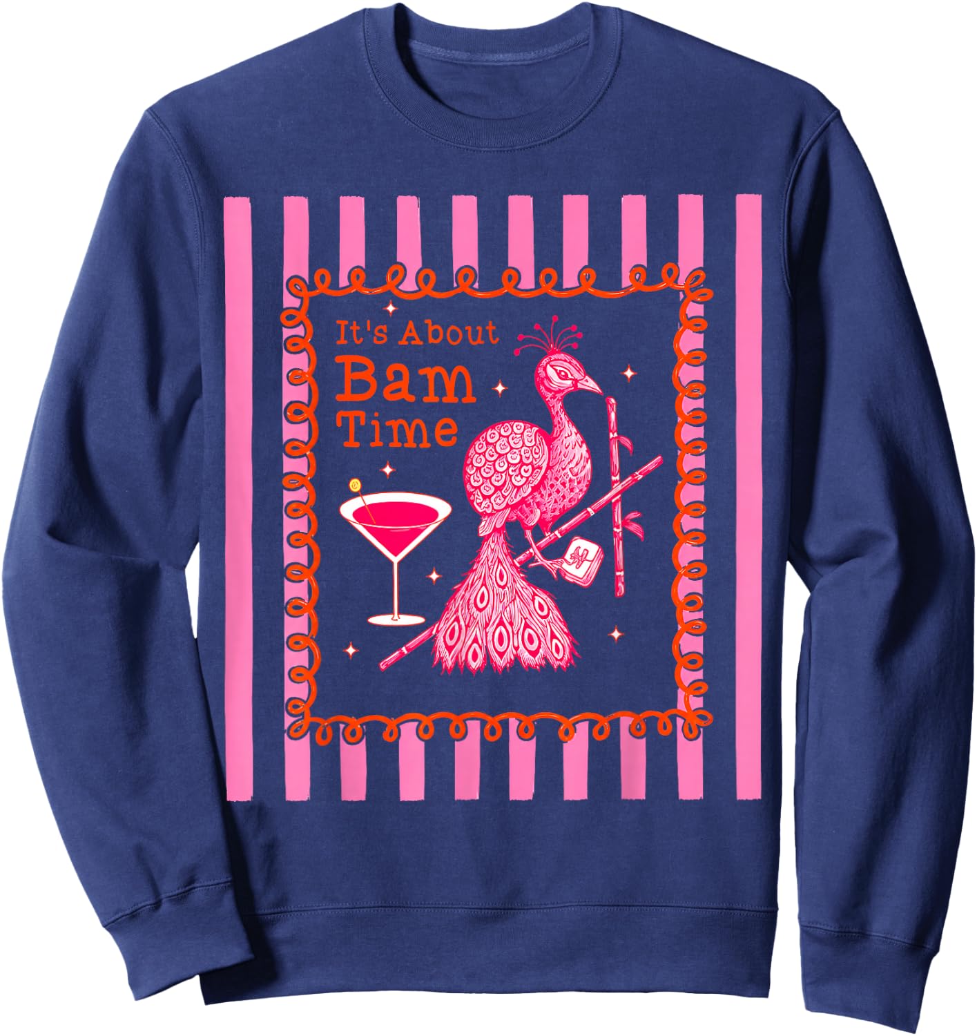It's About Bam Time Mahjong Player Funny Peacock Men Women Sweatshirt - Sweatshirt | Navy