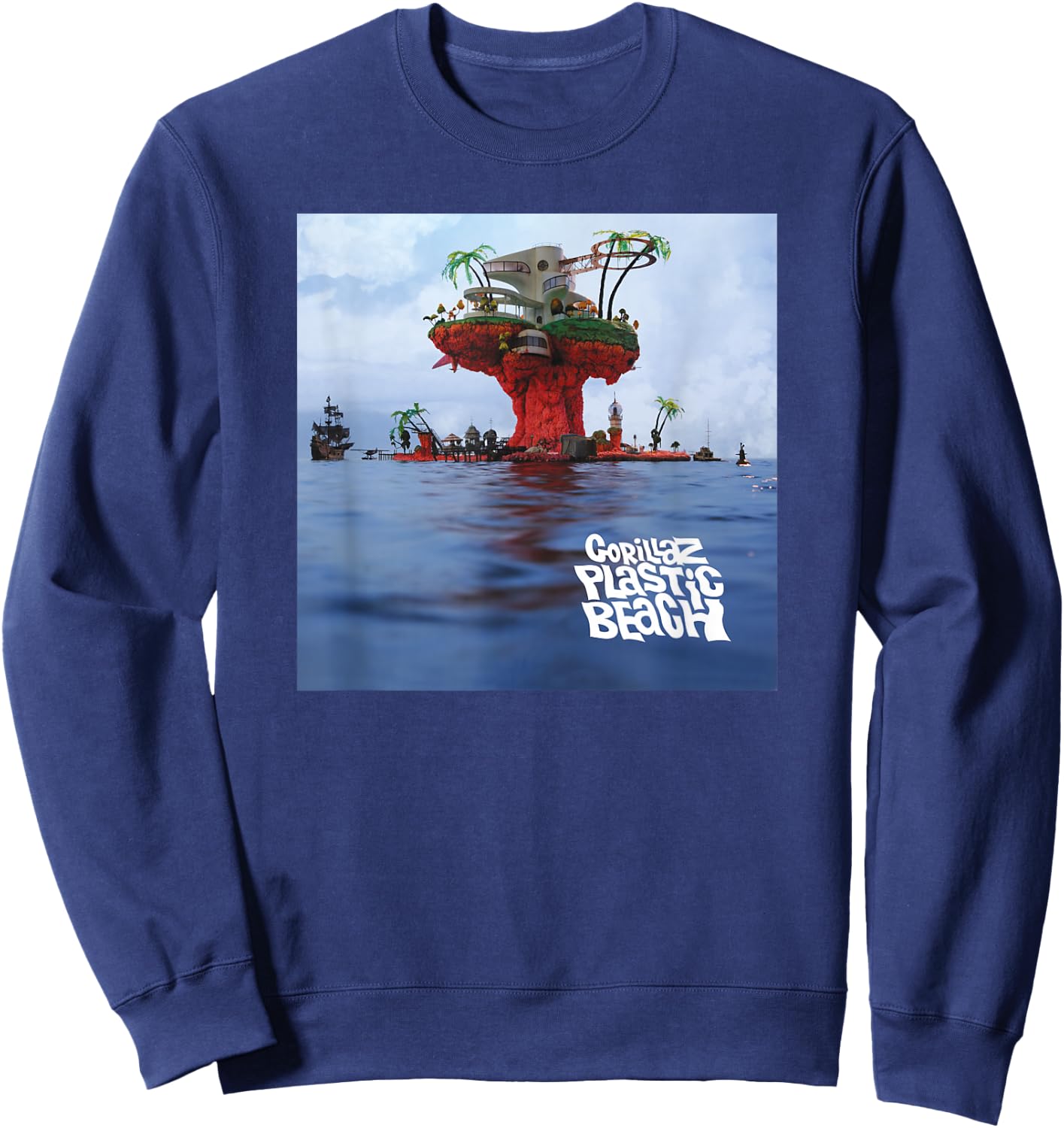 Gorillaz Plastic Beach LP Cover Sweatshirt - Sweatshirt | Navy