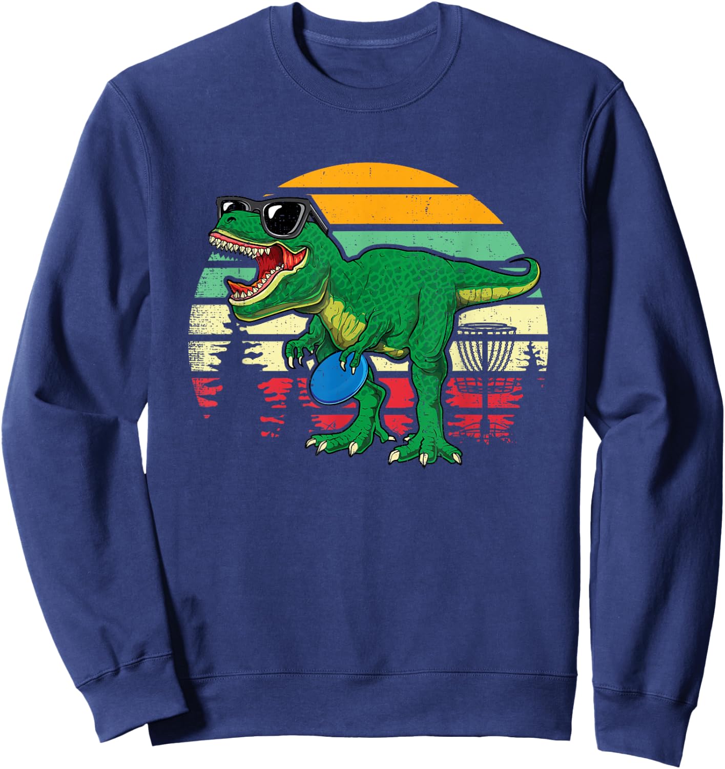 Frisbees Dino Cute T Rex Dinosaur Kids Boys Disc Golf Gift Sweatshirt - Sweatshirt | Navy