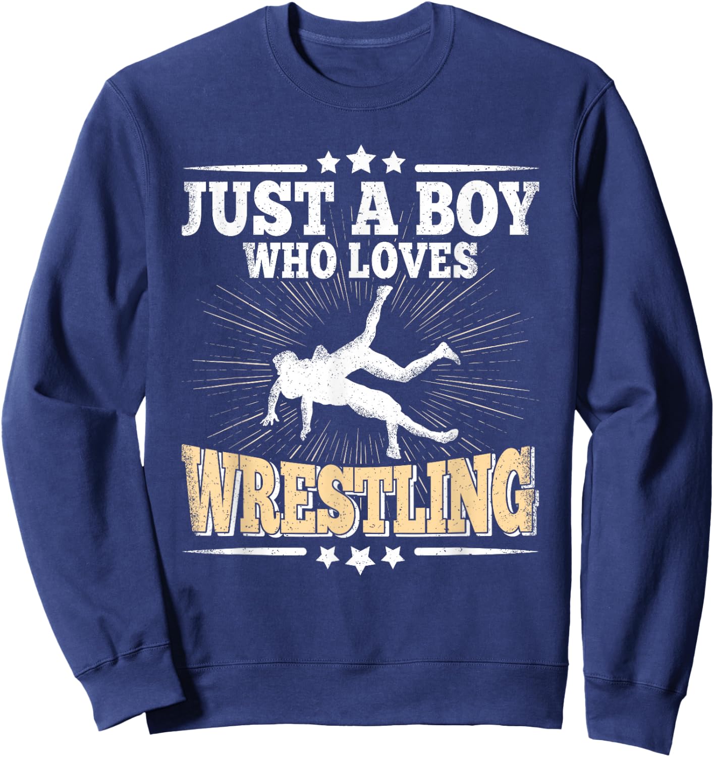 Just A Boy Who Loves Wrestling Funny Wrestle Lover Wrestler Sweatshirt - Sweatshirt | Navy