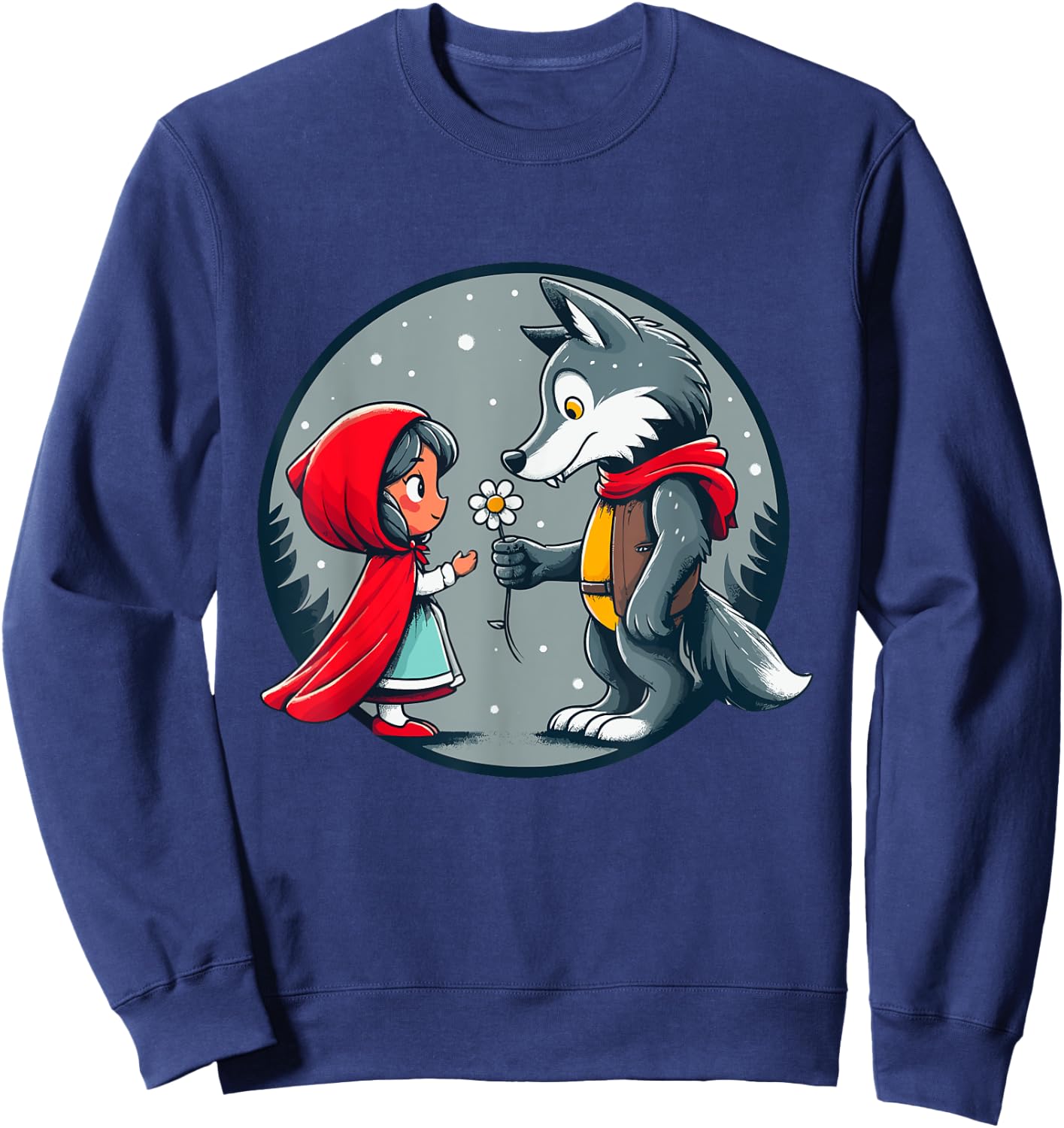 Little Red Riding Hood Wolf Fairy Tale Forest Children Cute Sweatshirt - Sweatshirt | Navy