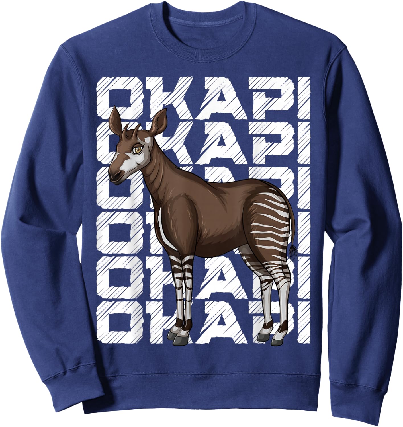 Okapi Illustration with Okapi Sweatshirt - Sweatshirt | Navy