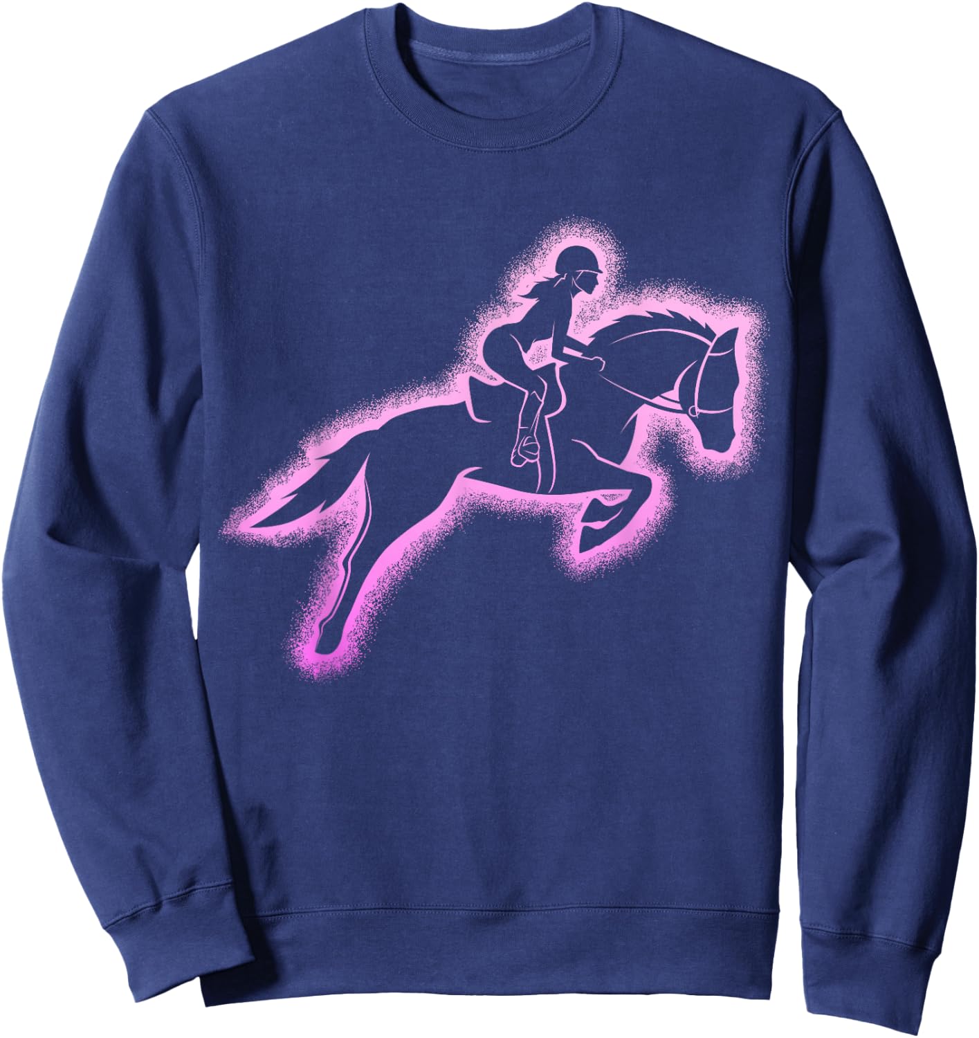 Horse Woman Girl Riding Horses , Black, S Sweatshirt - Sweatshirt | Navy
