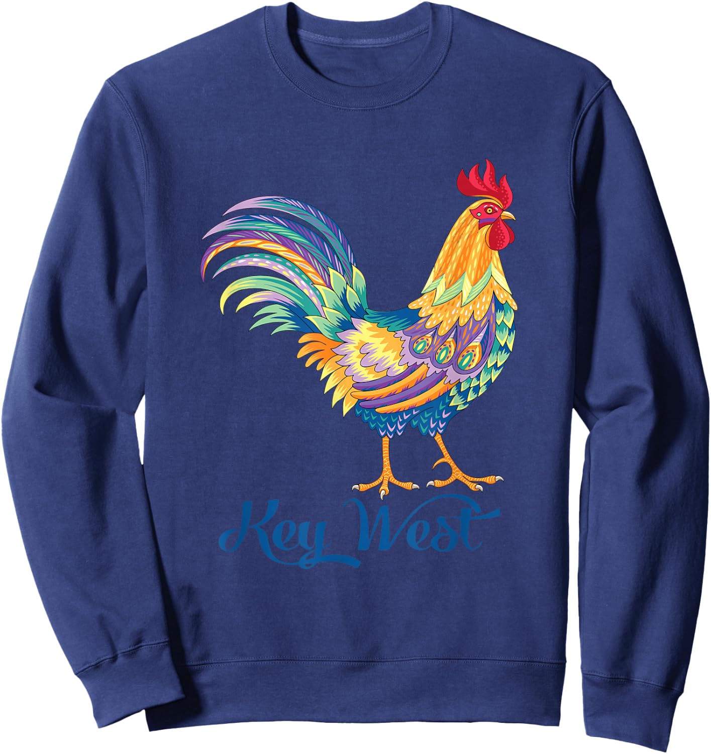 Key West Pretty Rooster Florida keys Sweatshirt - Sweatshirt | Navy