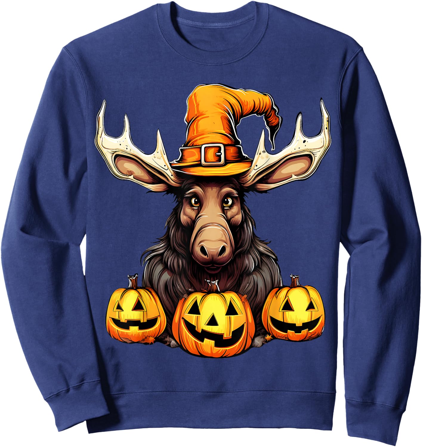 Moose Halloween Costume - Animal Moose Lover Halloween Sweatshirt - Sweatshirt | Navy