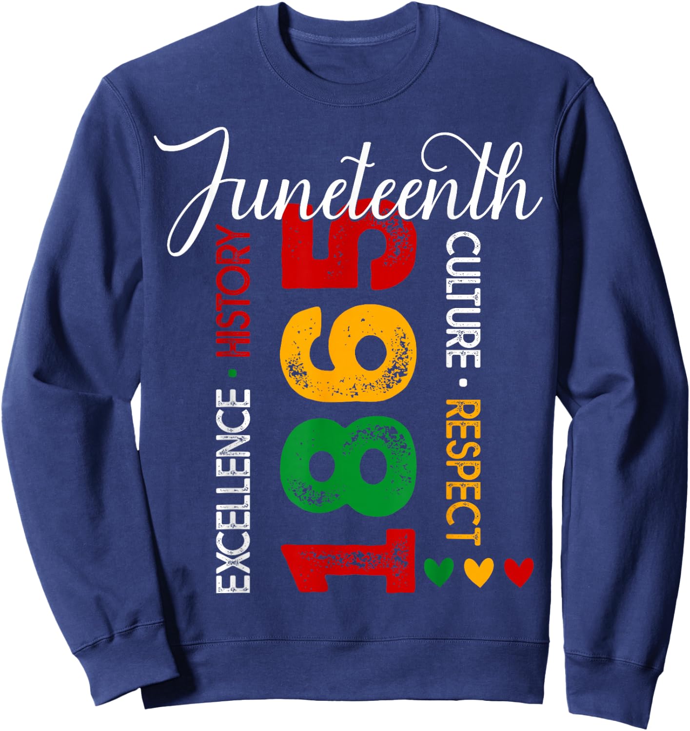 Juneteenth 1865 Independence Day Black History Afro Women Sweatshirt - Sweatshirt | Navy