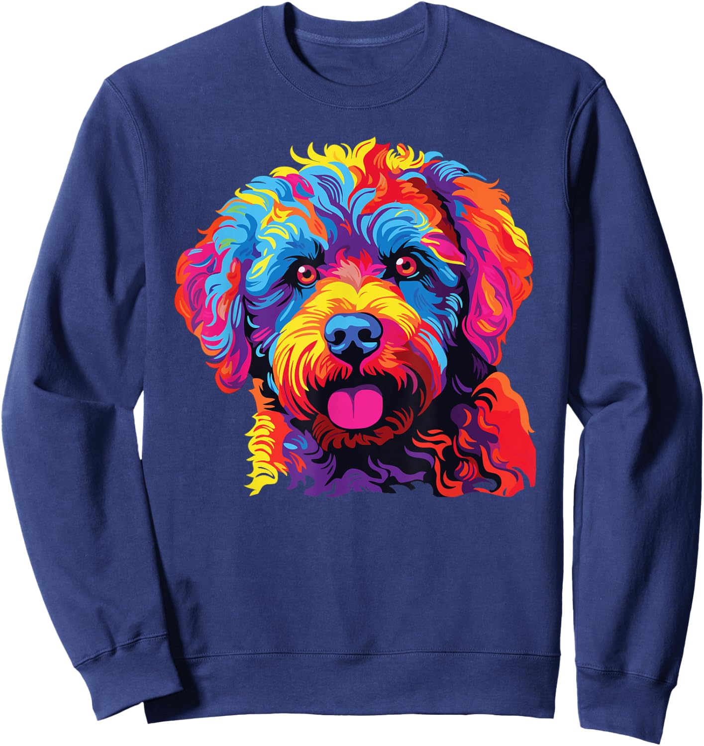 Watercolor Colorful Lagotto Romagnolo Dogs Sweatshirt - Sweatshirt | Navy