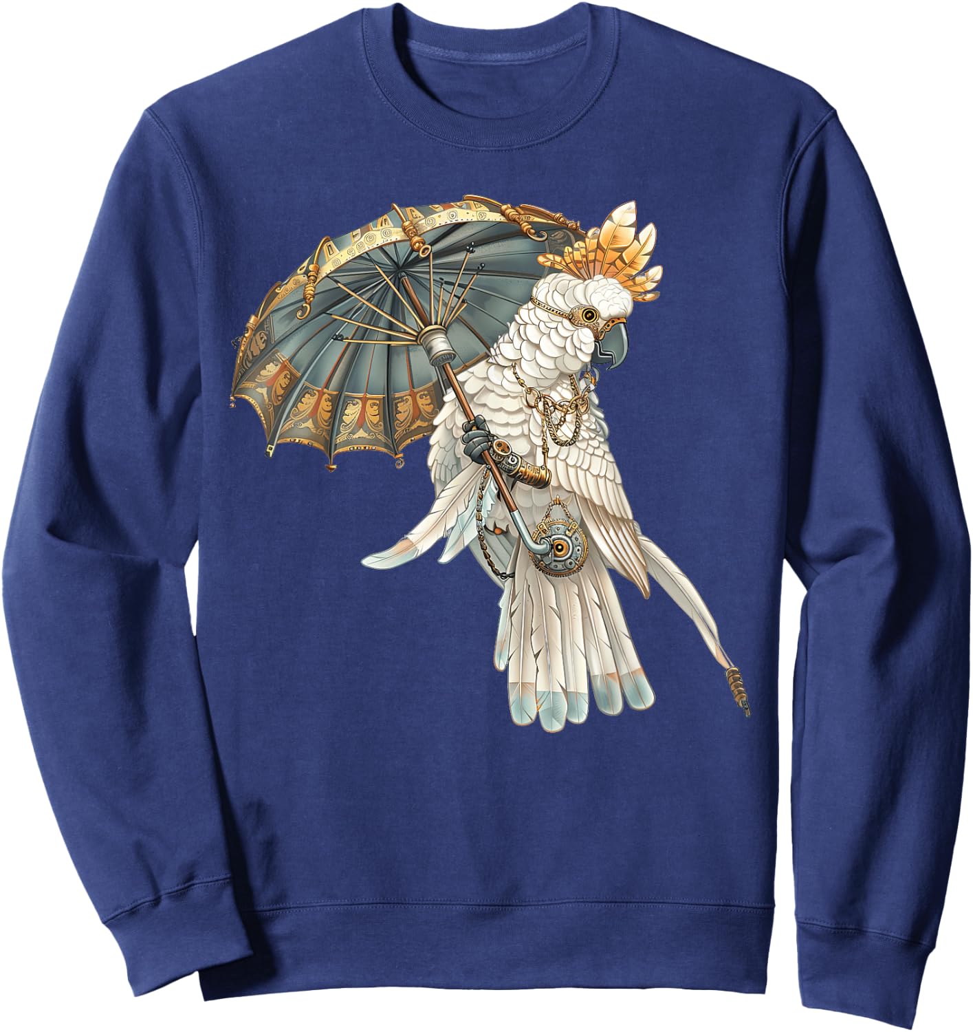Umbrella Cockatoo Steampunk Sweatshirt - Sweatshirt | Navy