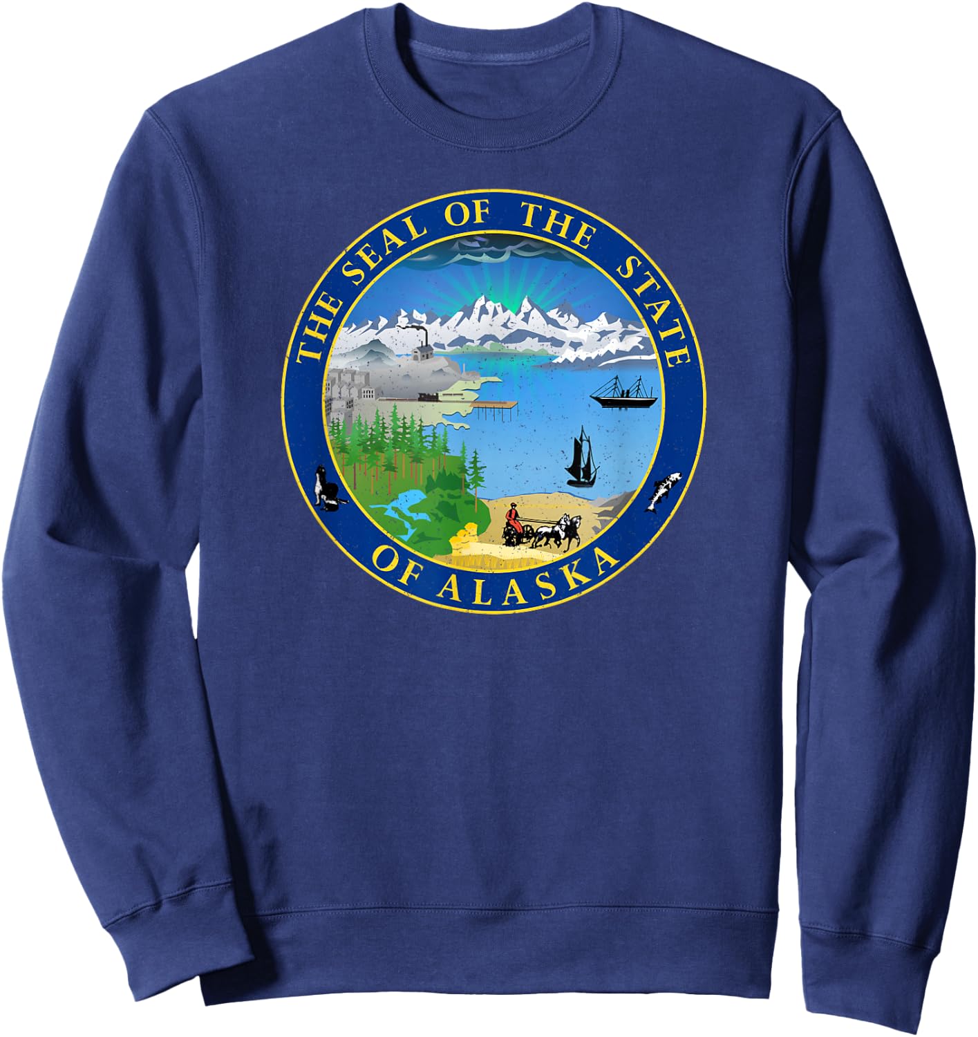 Alaska State Seal Flag Sweatshirt - Sweatshirt | Navy