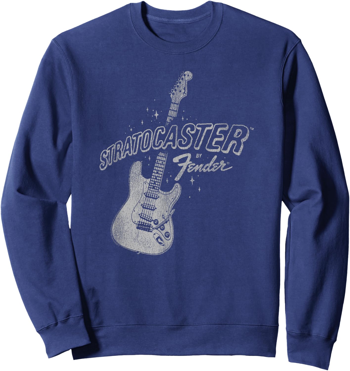 Fender Stratocaster Sparkling Guitar Vintage Poster Sweatshirt - Sweatshirt | Navy