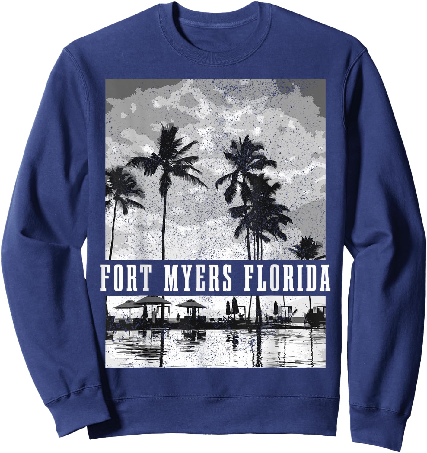 Fort Myers Beach Florida Vintage USA America Souvenir Sweatshirt - Sweatshirt | Navy