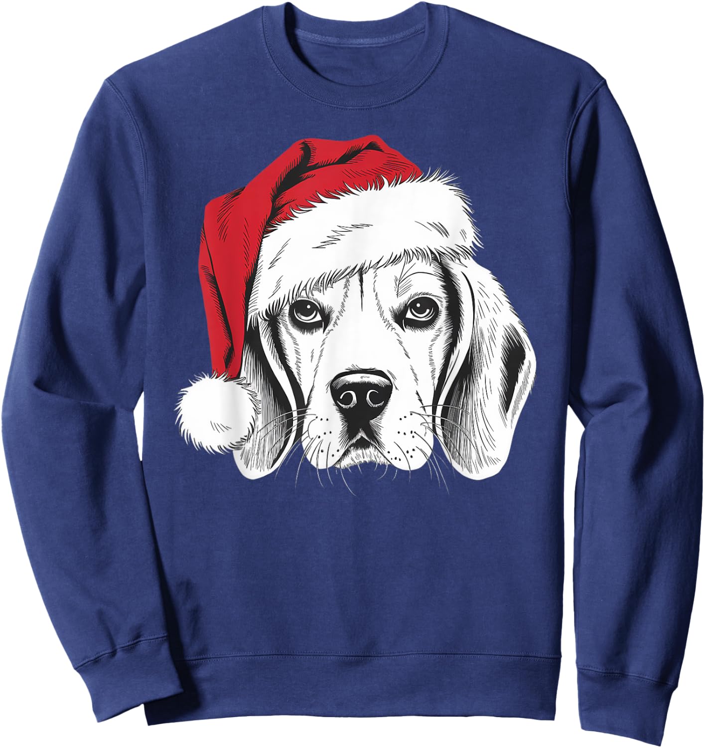 Joyful Beagle Santa Dog on Beagle Christmas Men Women Kids Sweatshirt - Sweatshirt | Navy