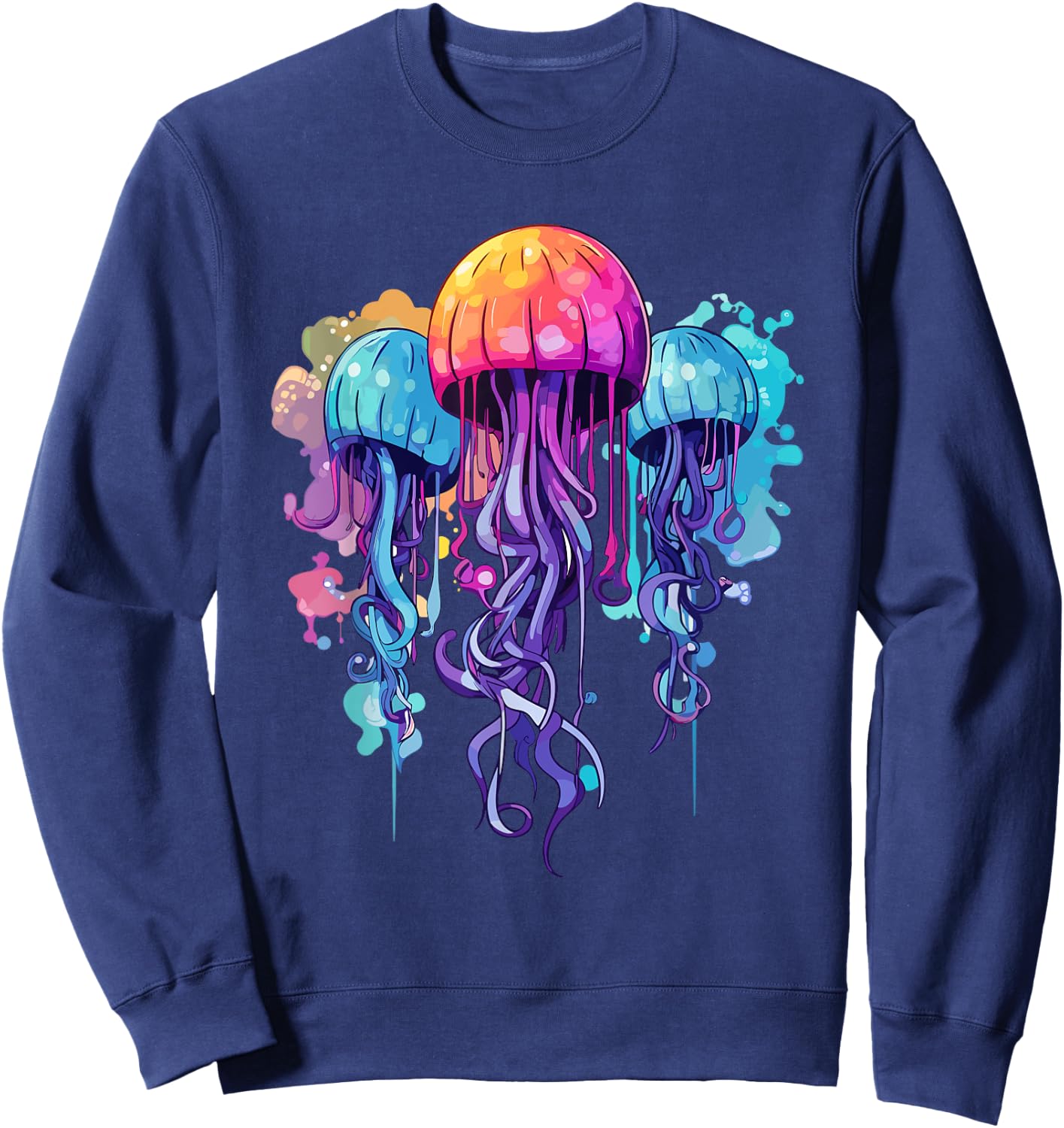Jellyfish Costume Psychedelic Jelly Fish Sea Ocean Sweatshirt - Sweatshirt | Navy